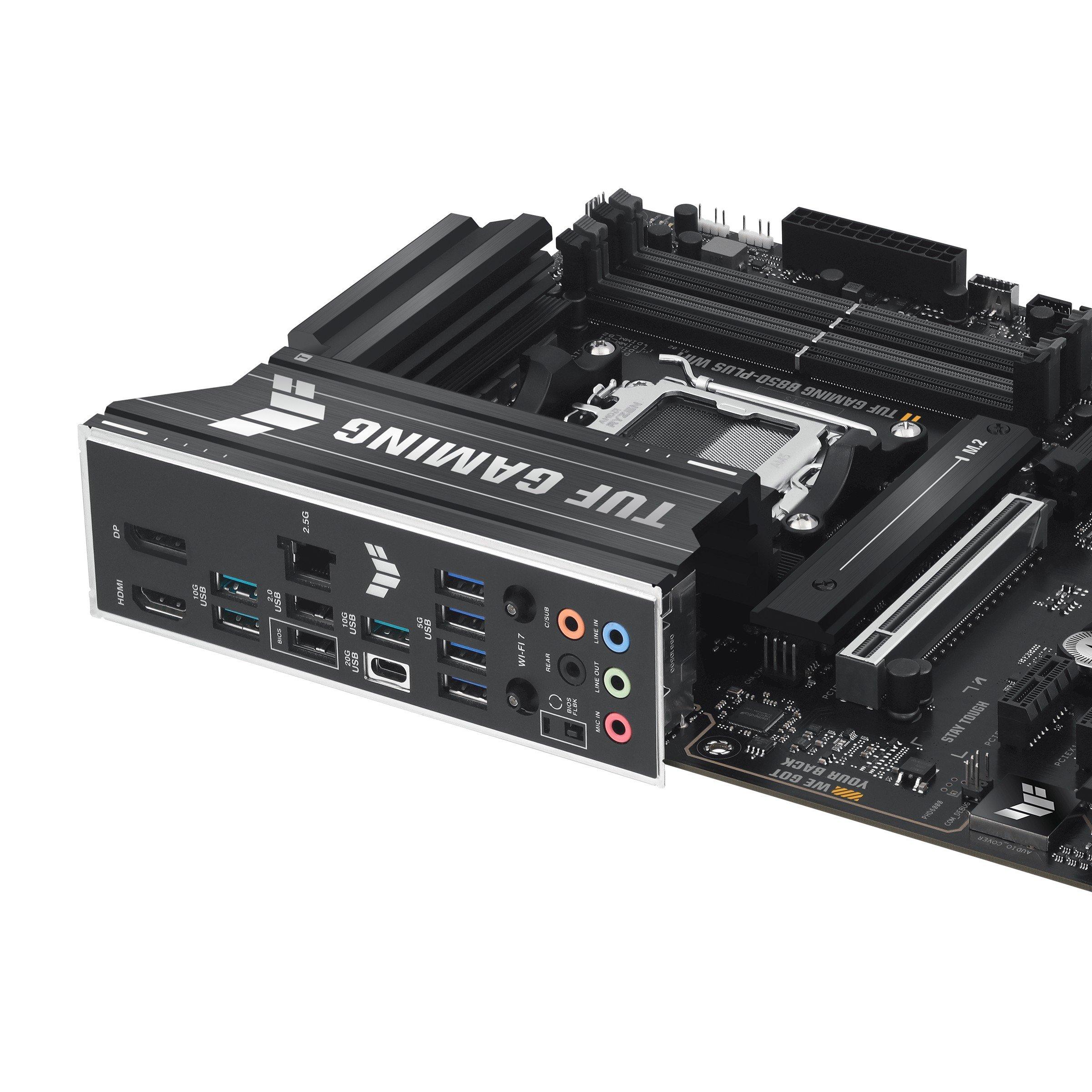 Black - ASUS - TUF GAMING B850-PLUS WIFI - AMD Motherboard - 8