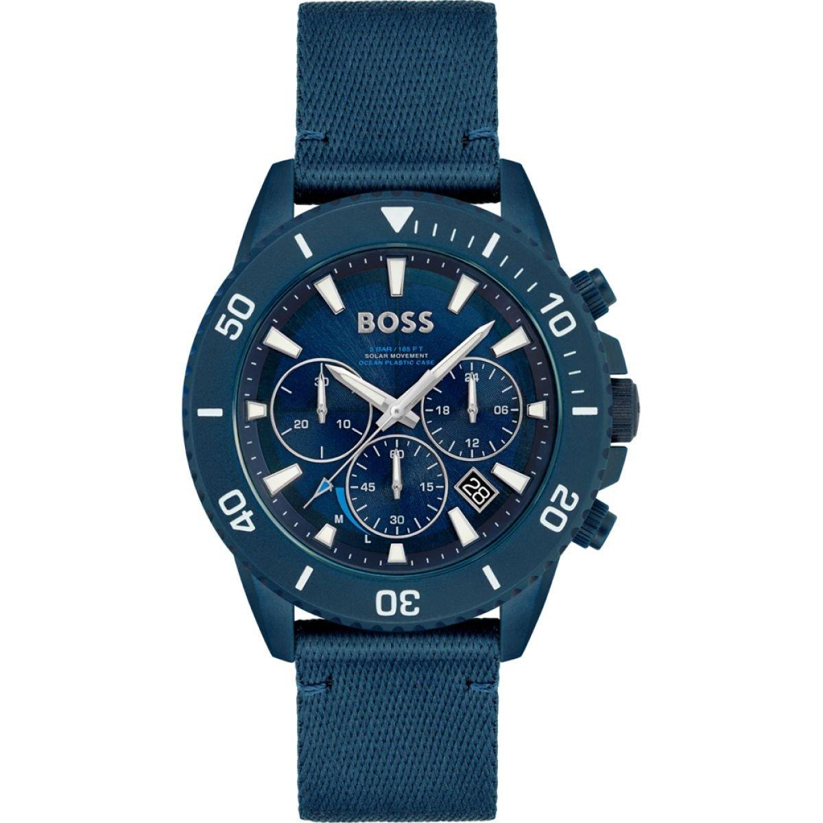 Blue - Boss - Men's Admiral Ocean Solar Powered Watch - 1