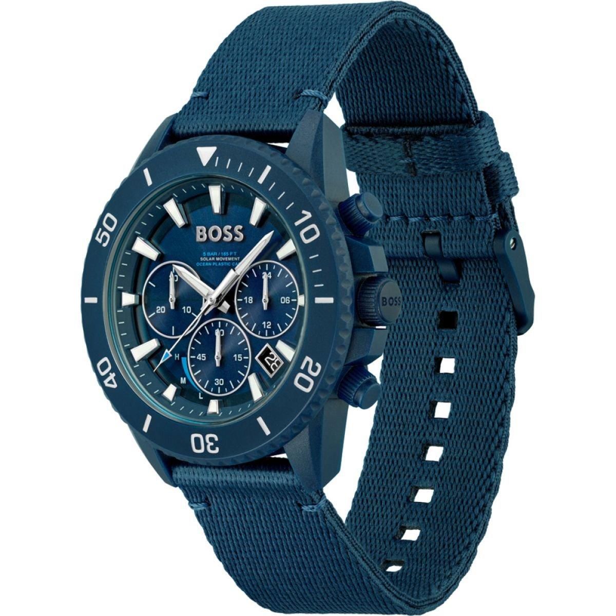 Blue - Boss - Men's Admiral Ocean Solar Powered Watch - 3
