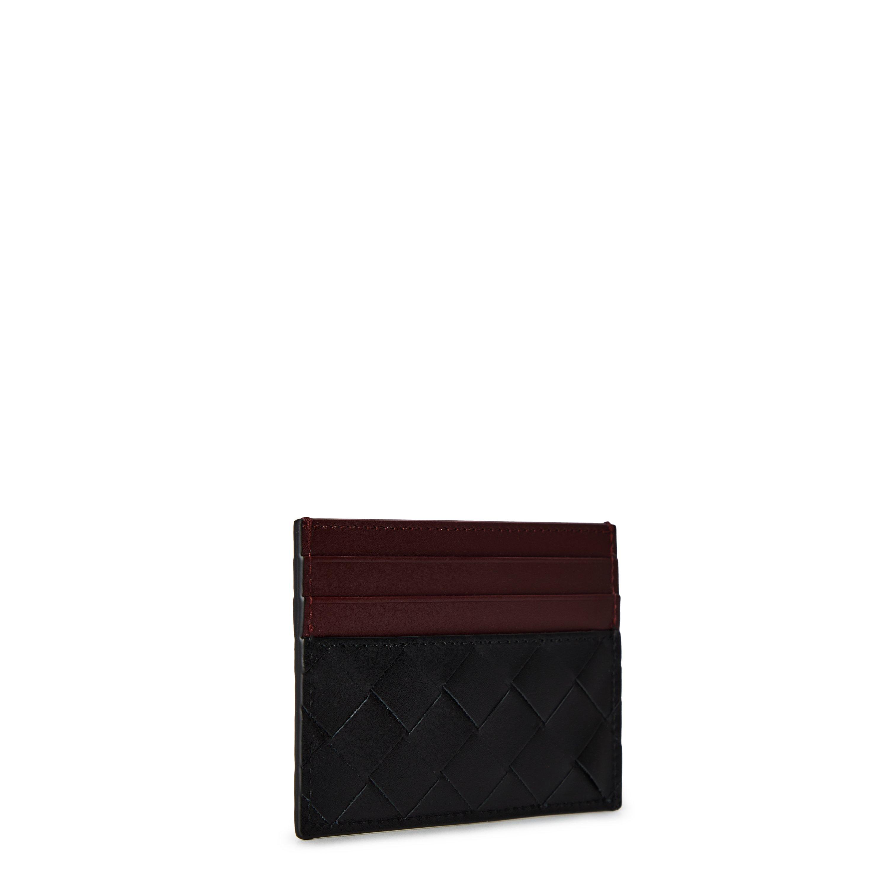Black/Brown - Bottega Veneta - Men's Leather Intrecciato Card Holder - 3