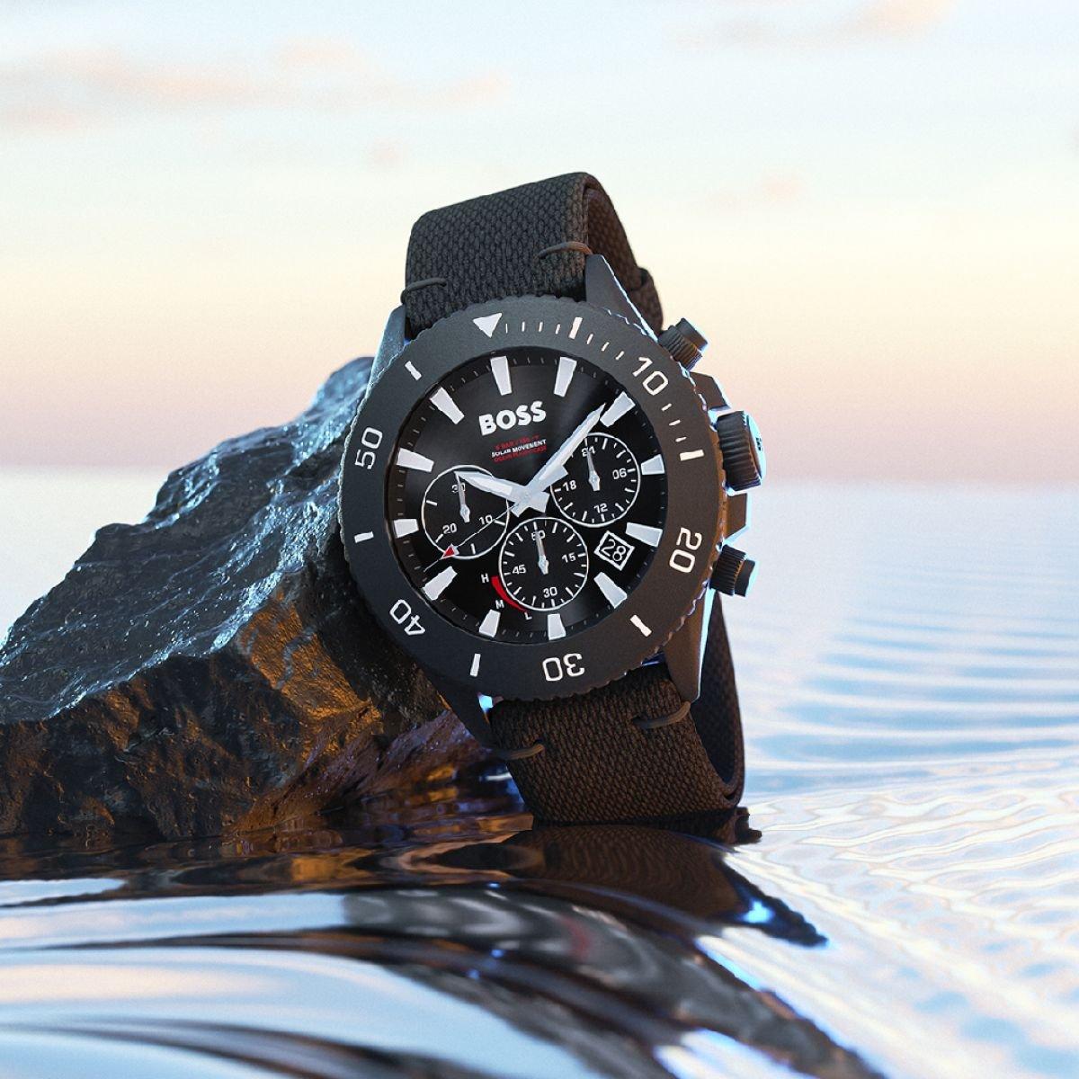 Black - Boss - Admiral Ocean Solar Powered Watch - 4