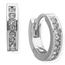 Ralph Lauren Lauren Ralph Lauren Sterling Silver Cubic Zirconia Huggie Hoop Earring