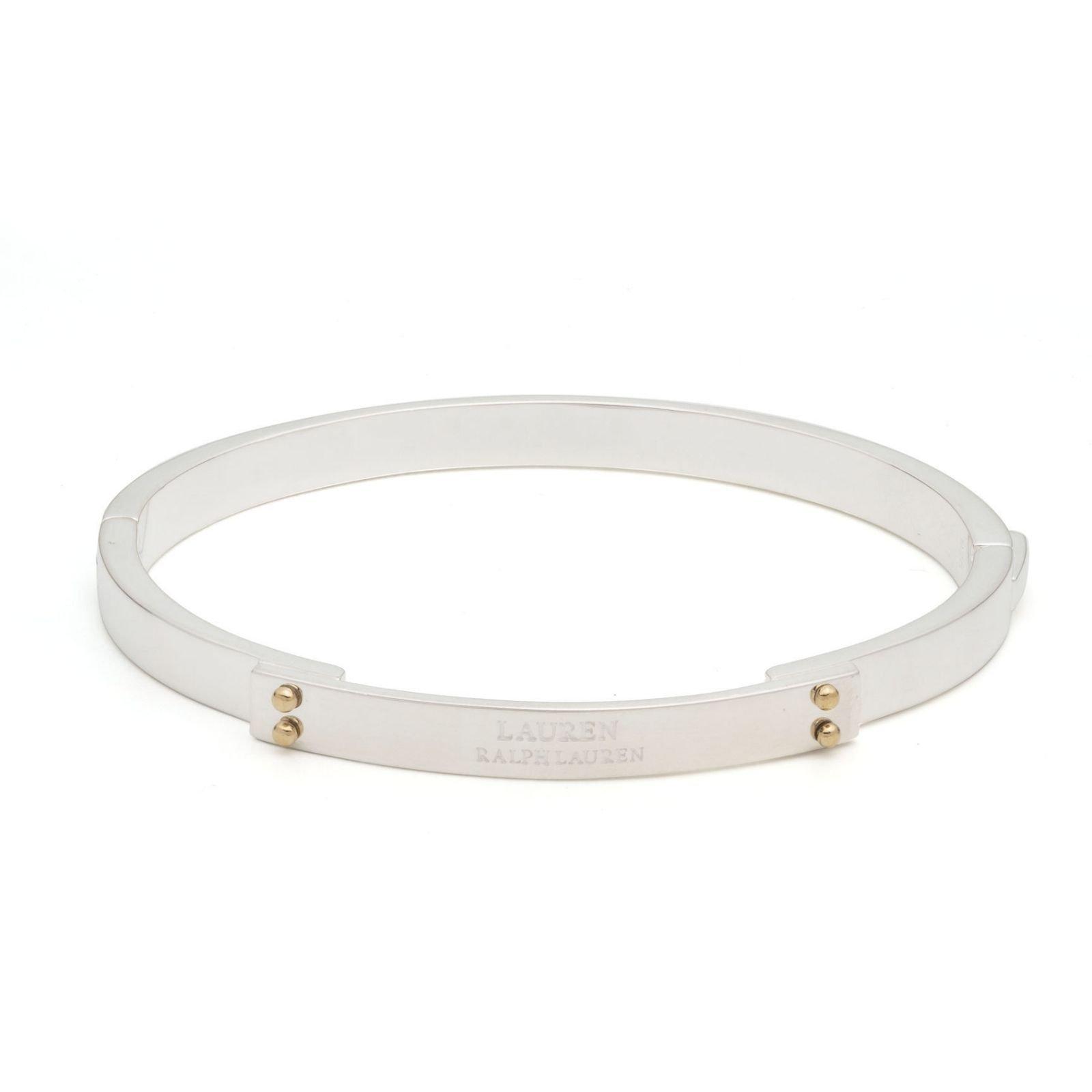 Ralph Lauren Lauren Ralph Lauren Sterling Silver & Gold Logo Bangle - Silver 925/Gold
