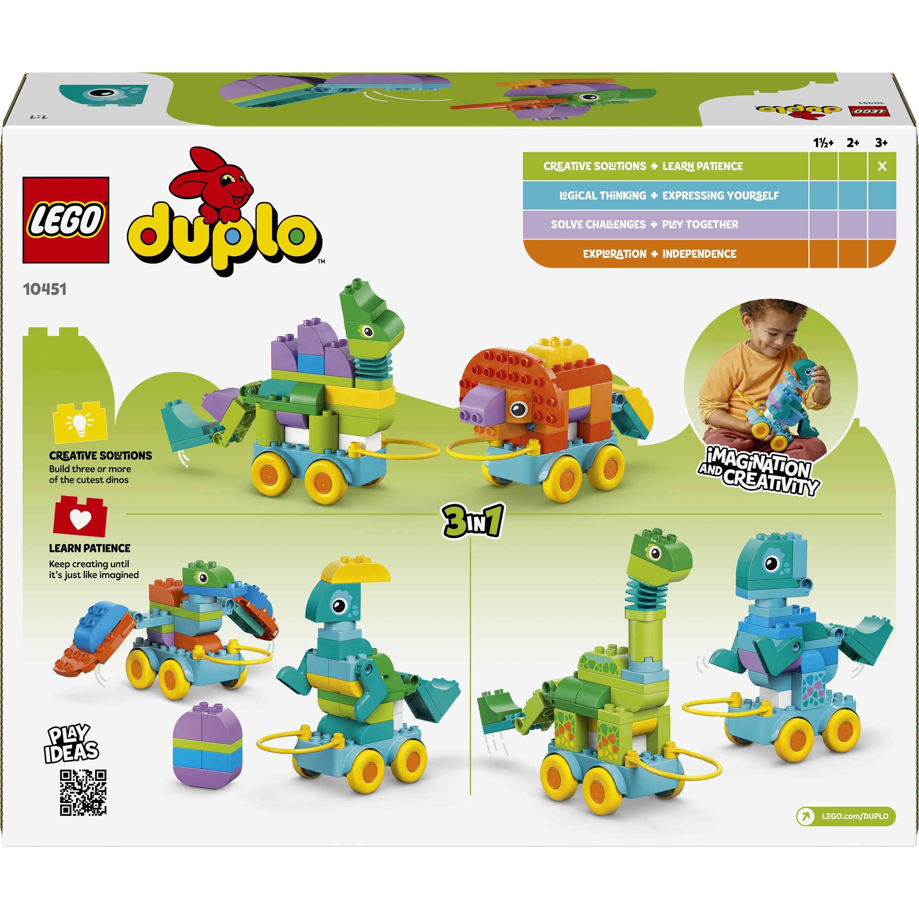 Dinos op Wielen - LEGO - LEGO® DUPLO® Town 3in1 Dinosaurs on Wheels Learn-Through-Play Toddler Toy 10451 - 9