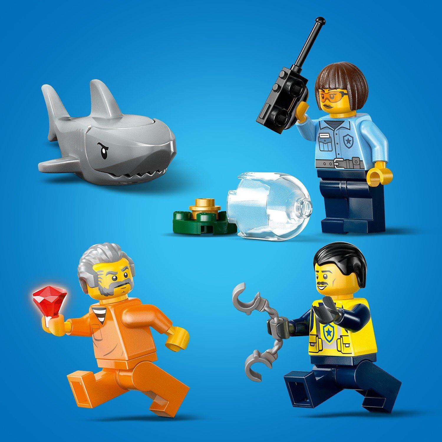 Barca della polizia - LEGO - LEGO® City Police Boat Chase Toy with a Floatable Speedboat and Dinghy 60456 - 12