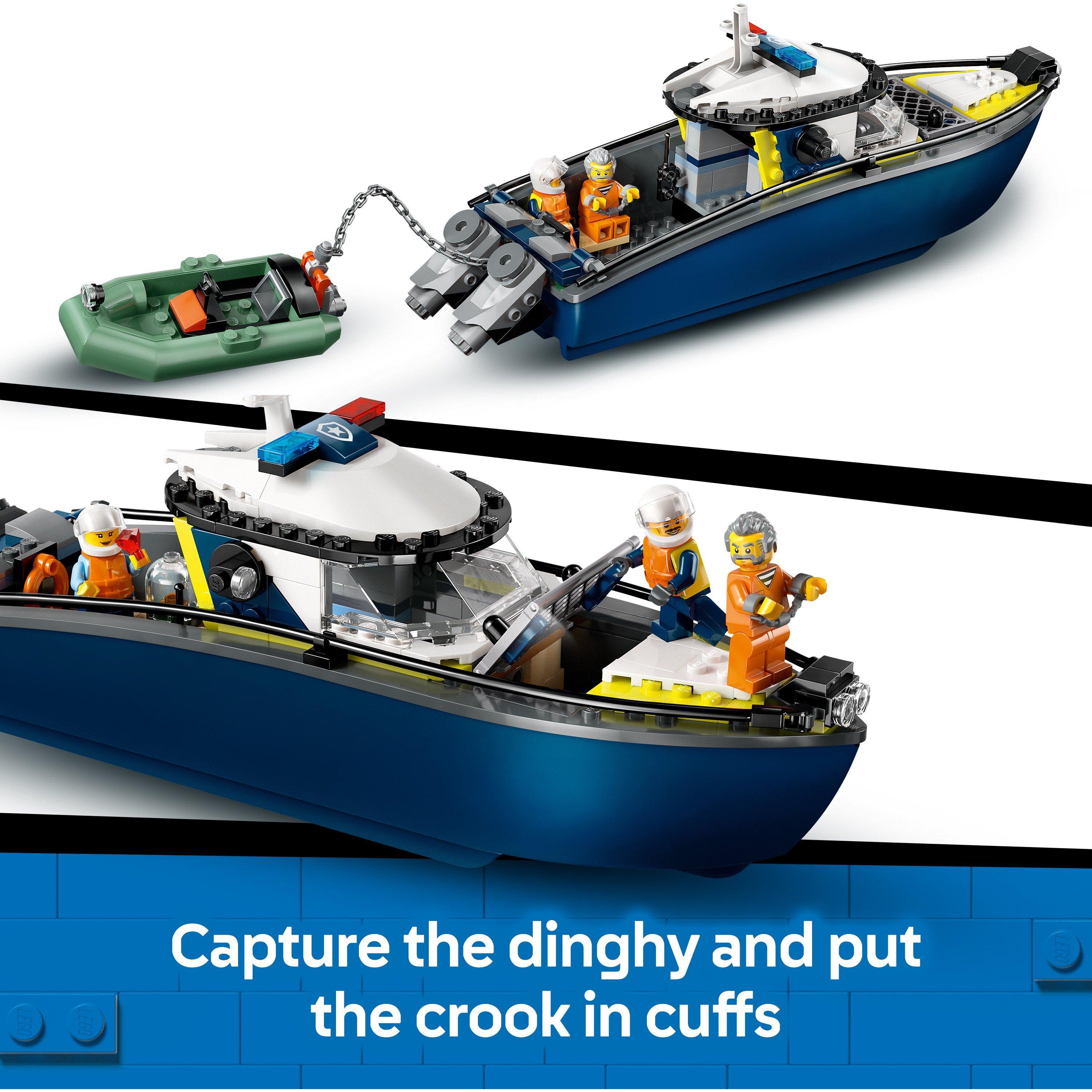 Barca della polizia - LEGO - LEGO® City Police Boat Chase Toy with a Floatable Speedboat and Dinghy 60456 - 5