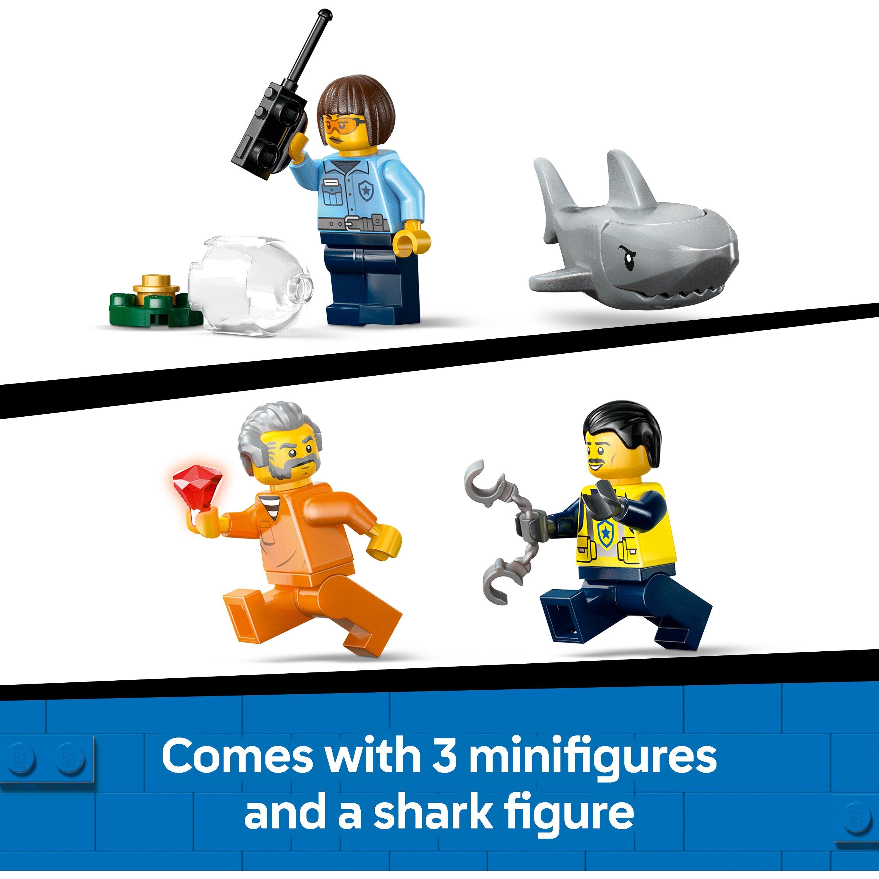 Barca della polizia - LEGO - LEGO® City Police Boat Chase Toy with a Floatable Speedboat and Dinghy 60456 - 6