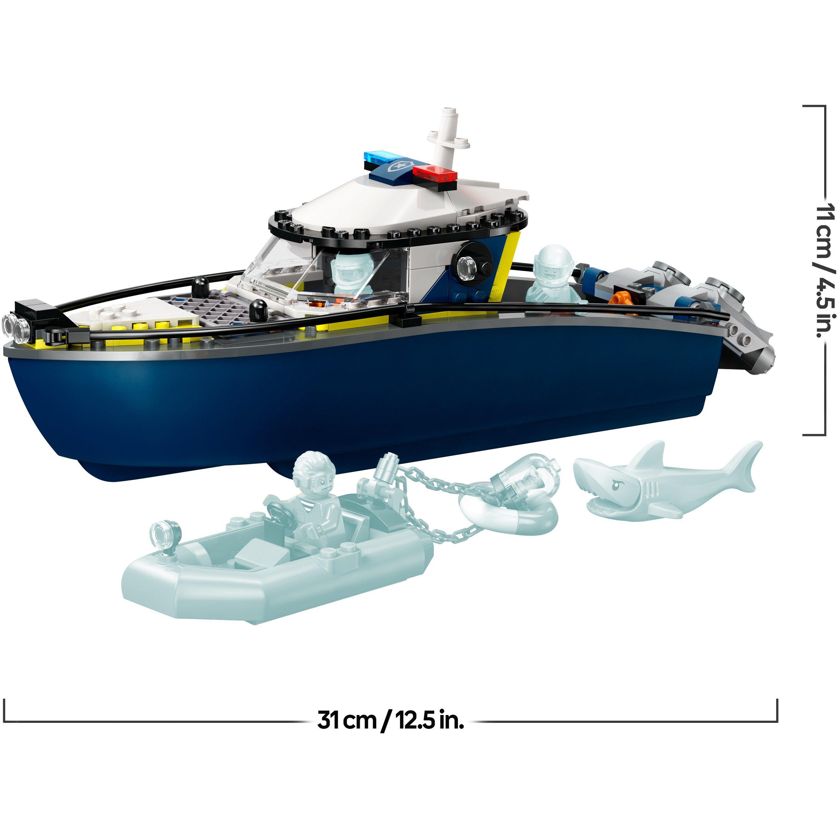 Barca della polizia - LEGO - LEGO® City Police Boat Chase Toy with a Floatable Speedboat and Dinghy 60456 - 8