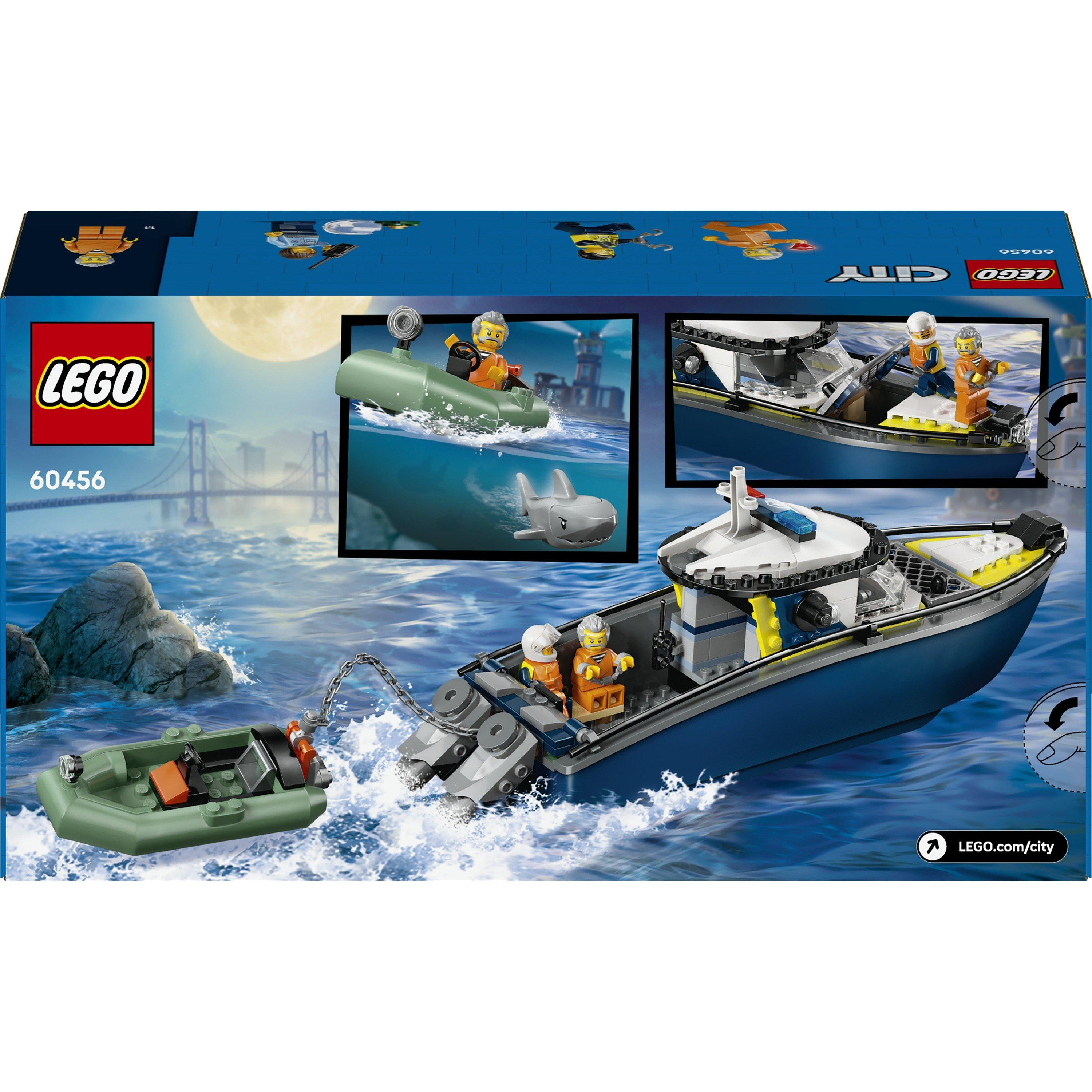 Barca della polizia - LEGO - LEGO® City Police Boat Chase Toy with a Floatable Speedboat and Dinghy 60456 - 9