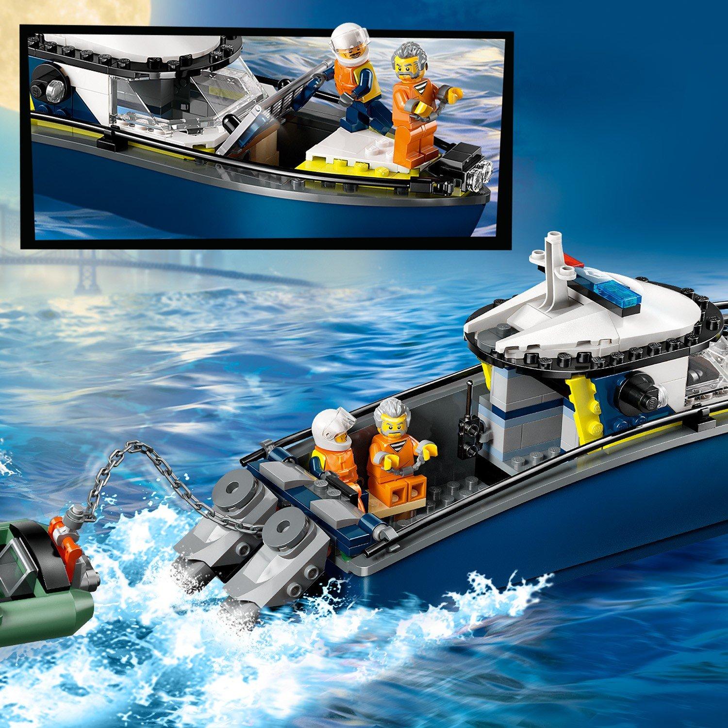Barca della polizia - LEGO - LEGO® City Police Boat Chase Toy with a Floatable Speedboat and Dinghy 60456 - 10