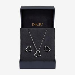 Inicio Silver Plated Heart Pendant Set - Gift Box