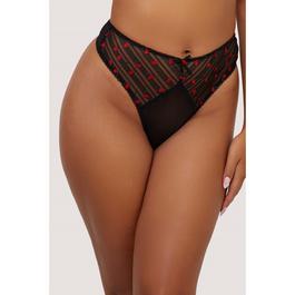 Playful Promises Elodie Rosebud Embroidery High Waist Thong