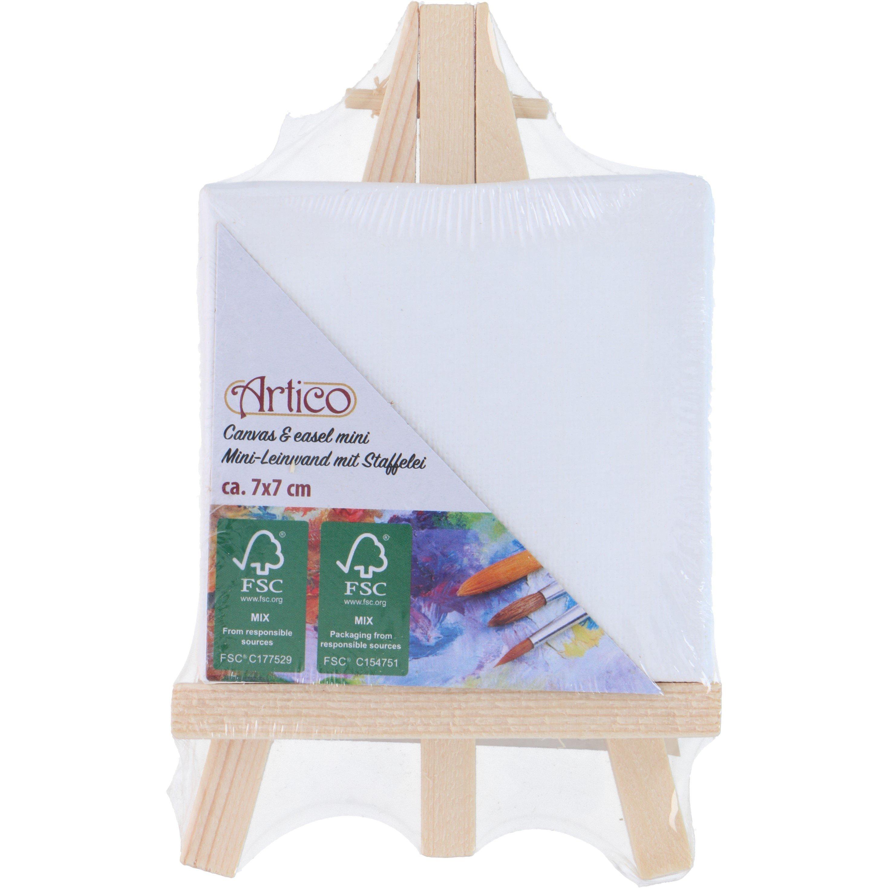 Edco  Mini Canvas With Easel 7X7cm - White