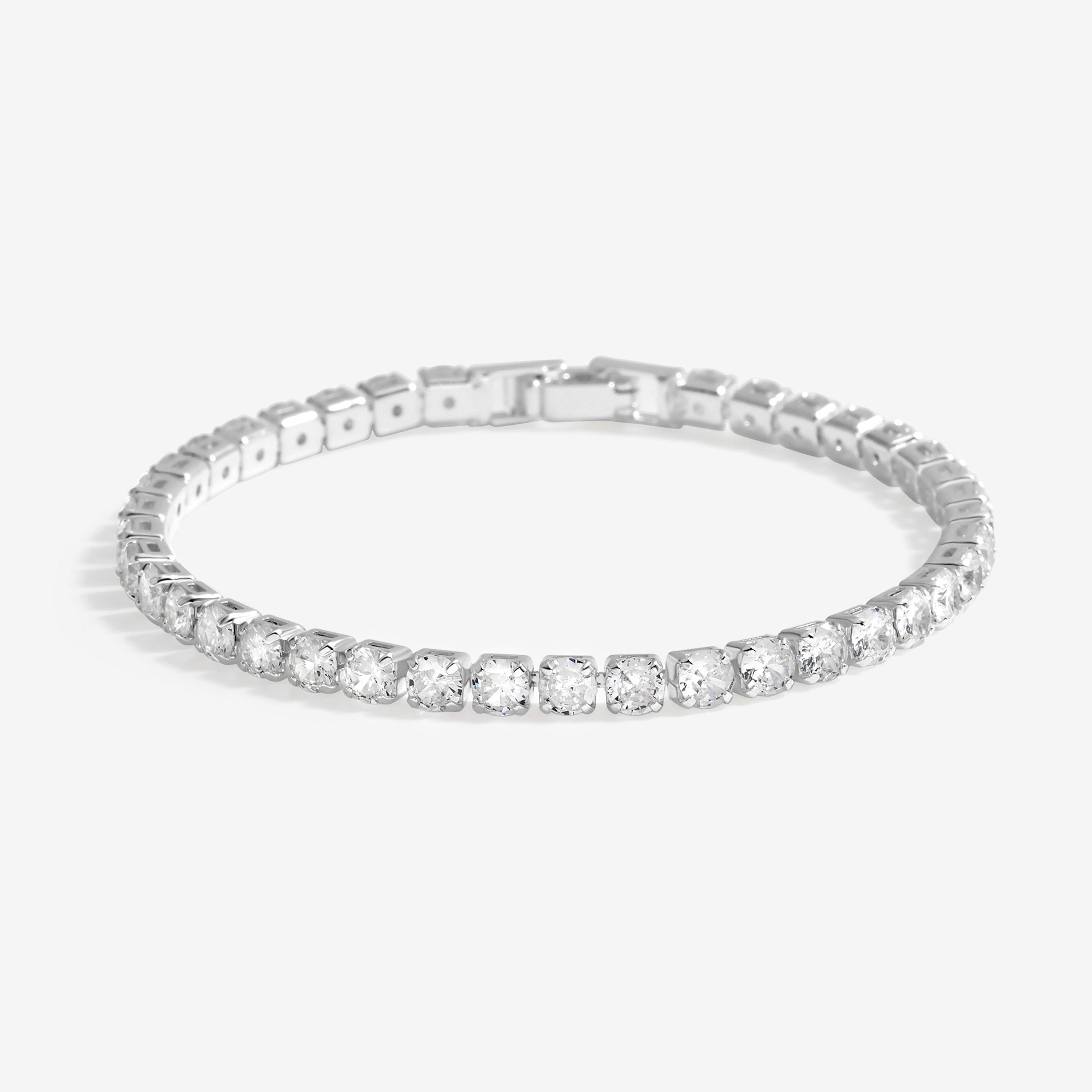 Silver - Jon Richard - Silver Plated And Crystal Tennis Bracelet - 1