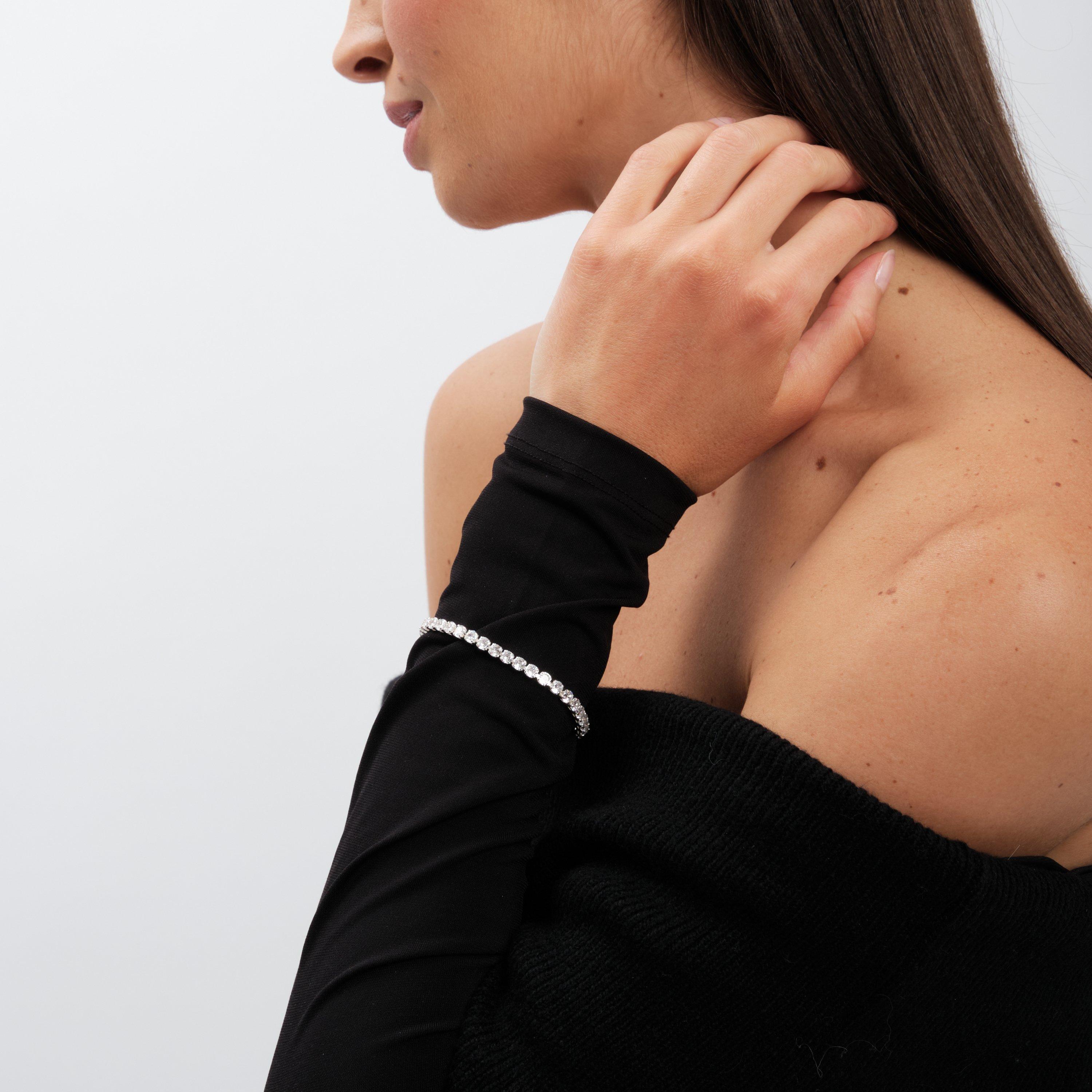 Silver - Jon Richard - Silver Plated And Crystal Tennis Bracelet - 4