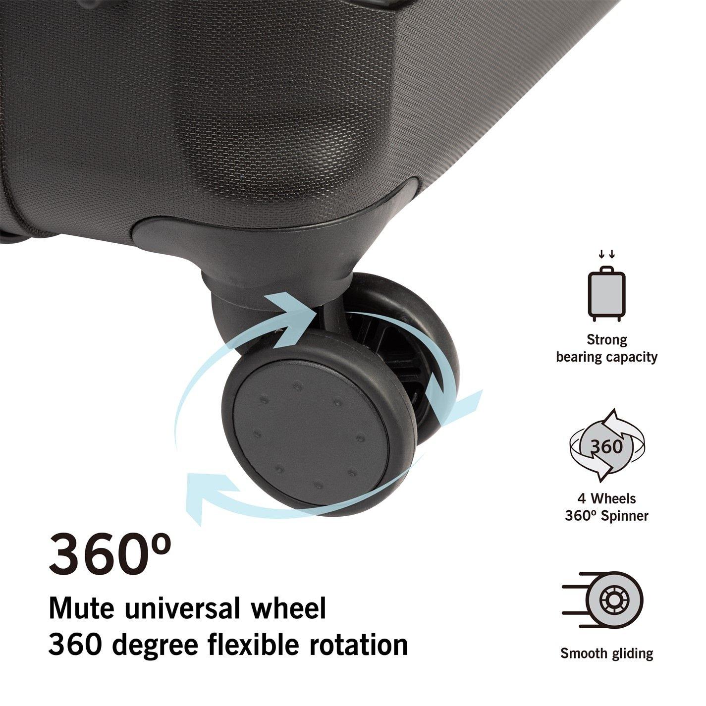 Black - Linea - Monza Suitcase PP Hard Suitcase Travel Luggage (22inch Cabine Friendly) - 11