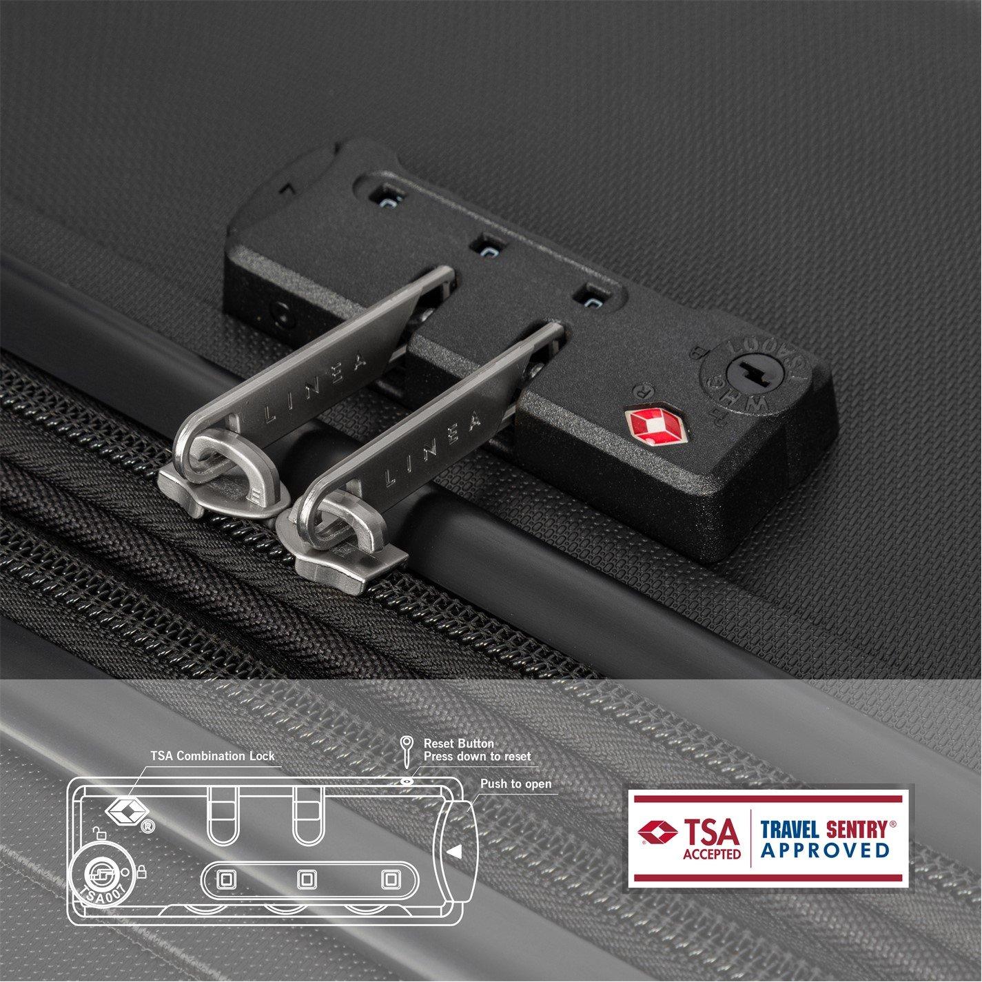 Black - Linea - Monza Suitcase PP Hard Suitcase Travel Luggage (22inch Cabine Friendly) - 10