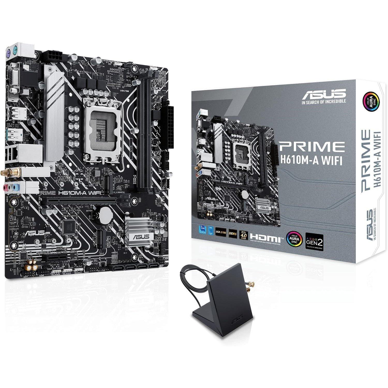 ASUS PRIME H610M-A WIFI Intel H610 (LGA 1700) mATX Intel Motherboard - Black