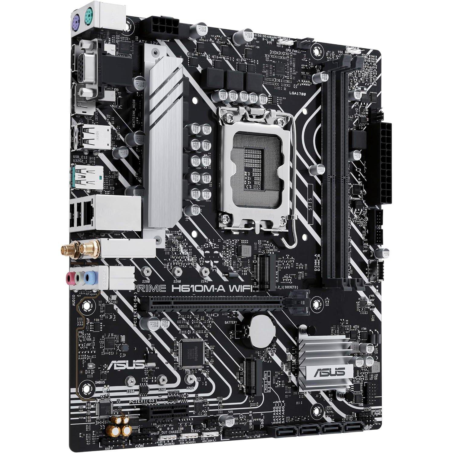 Crna - ASUS - PRIME H610M-A WIFI Intel H610 (LGA 1700) mATX motherboard - 3