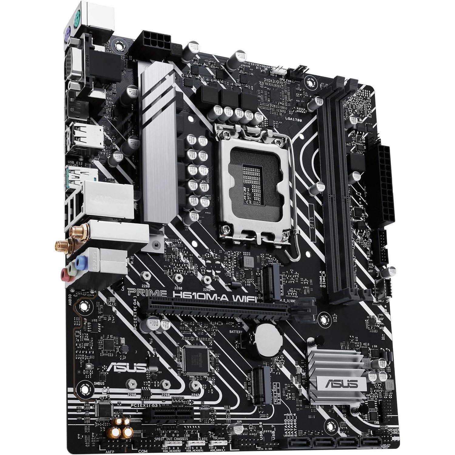 Crna - ASUS - PRIME H610M-A WIFI Intel H610 (LGA 1700) mATX motherboard - 5