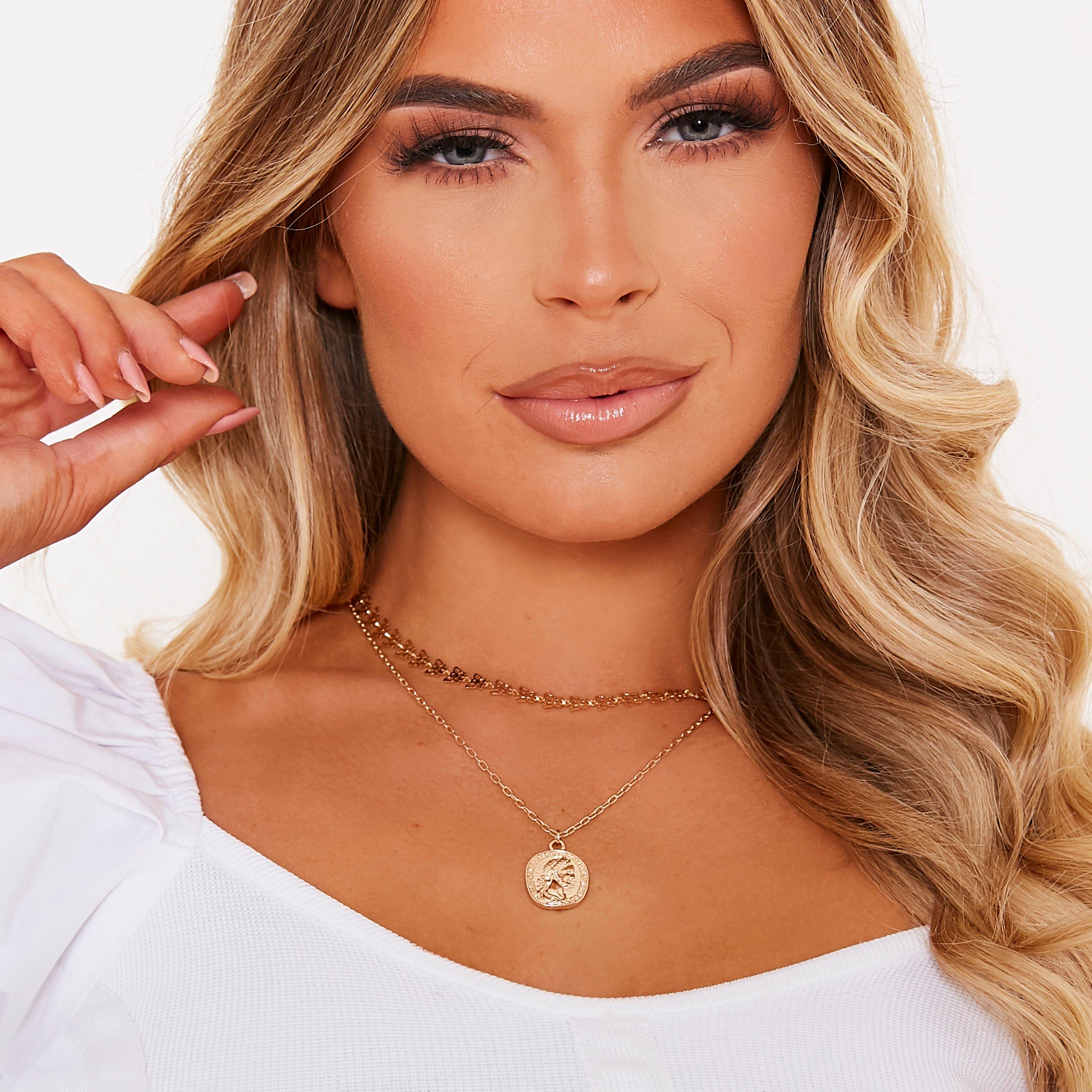 I Saw It First ISAWITFIRST Coin Double Layered Necklace