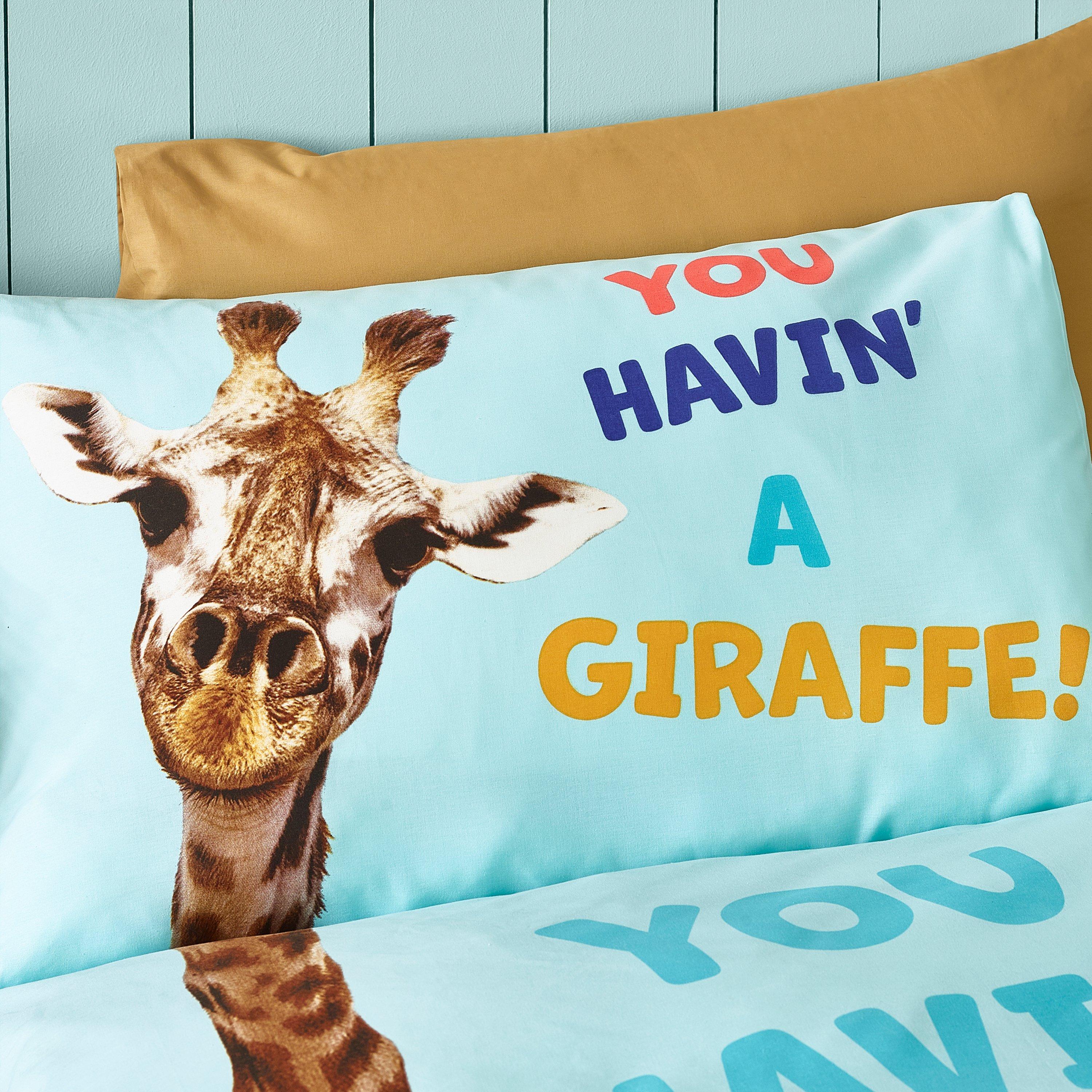Aqua Blue - Catherine Lansfield - Havin A Giraffe Reversible Duvet Cover Set - 3