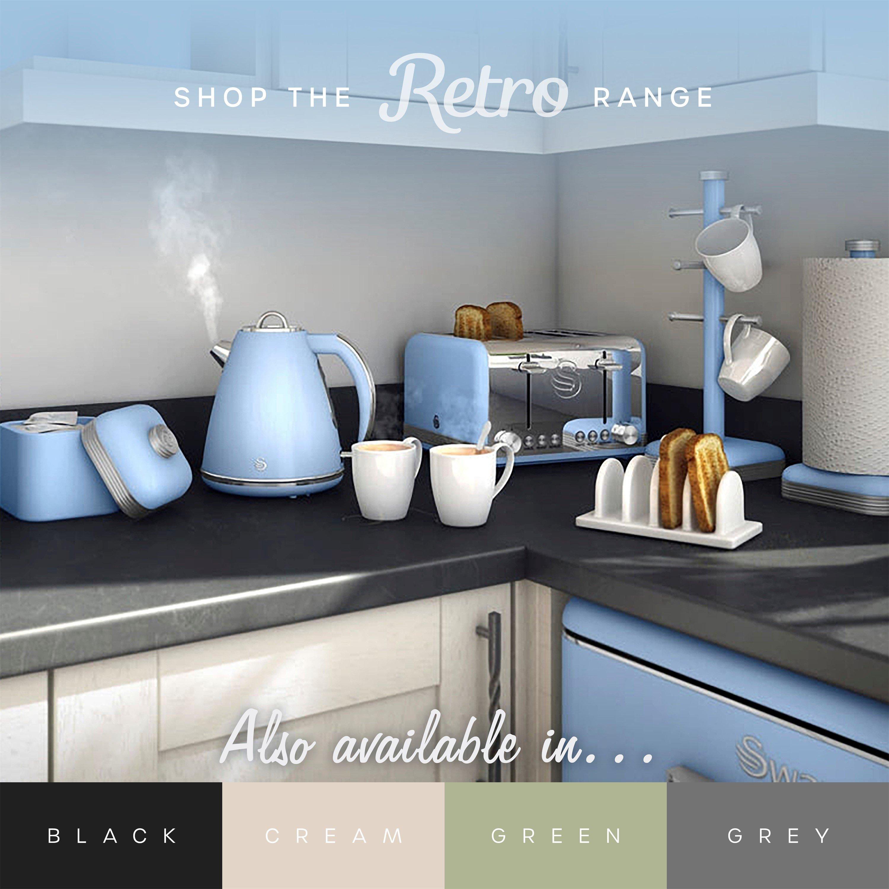 Blue - Swan - Retro Under Counter Fridge - Blue - 10