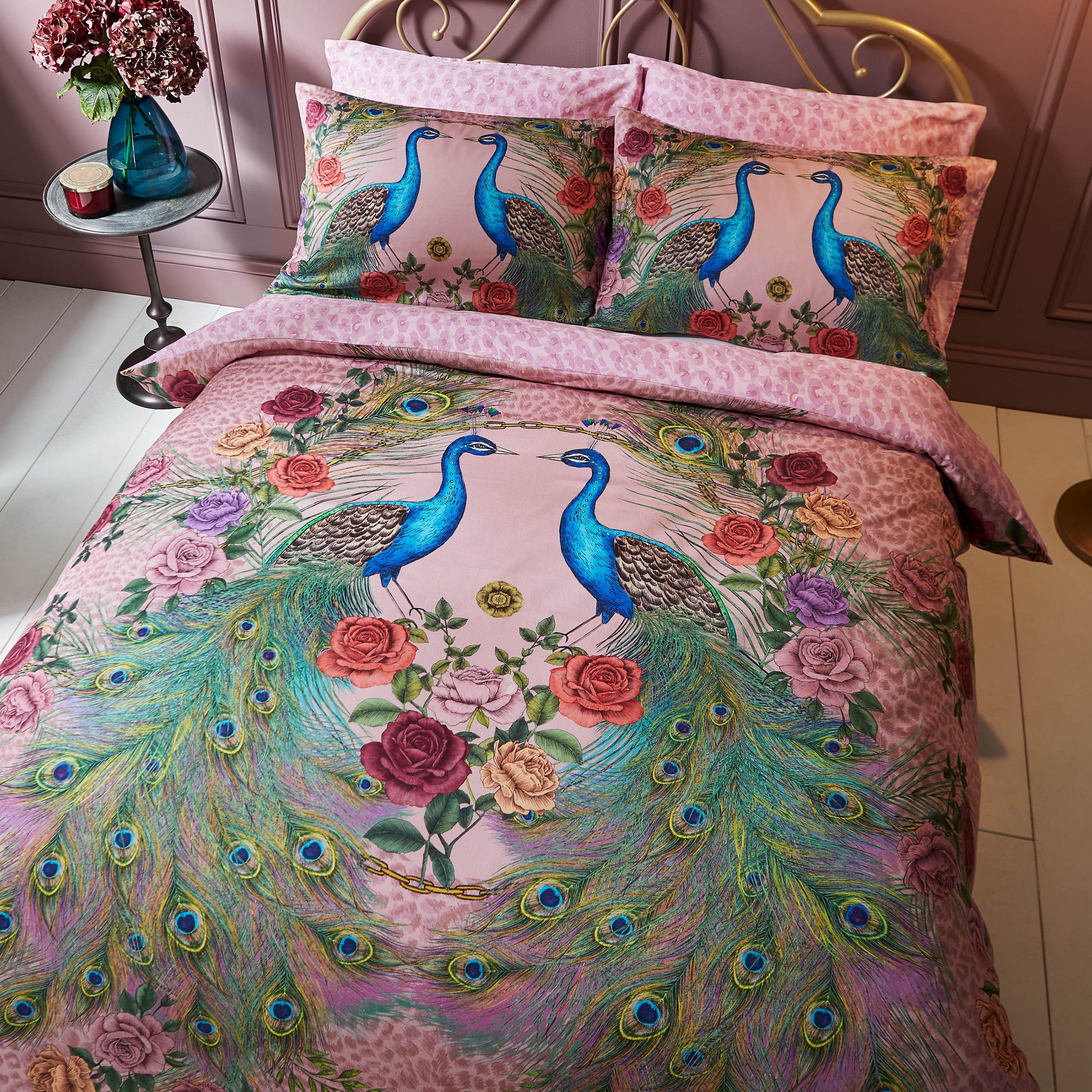 Matthew Williamson  Xanadu Peacock 200Tc Cotton Sateen Duvet Cover Set - Pink - Double