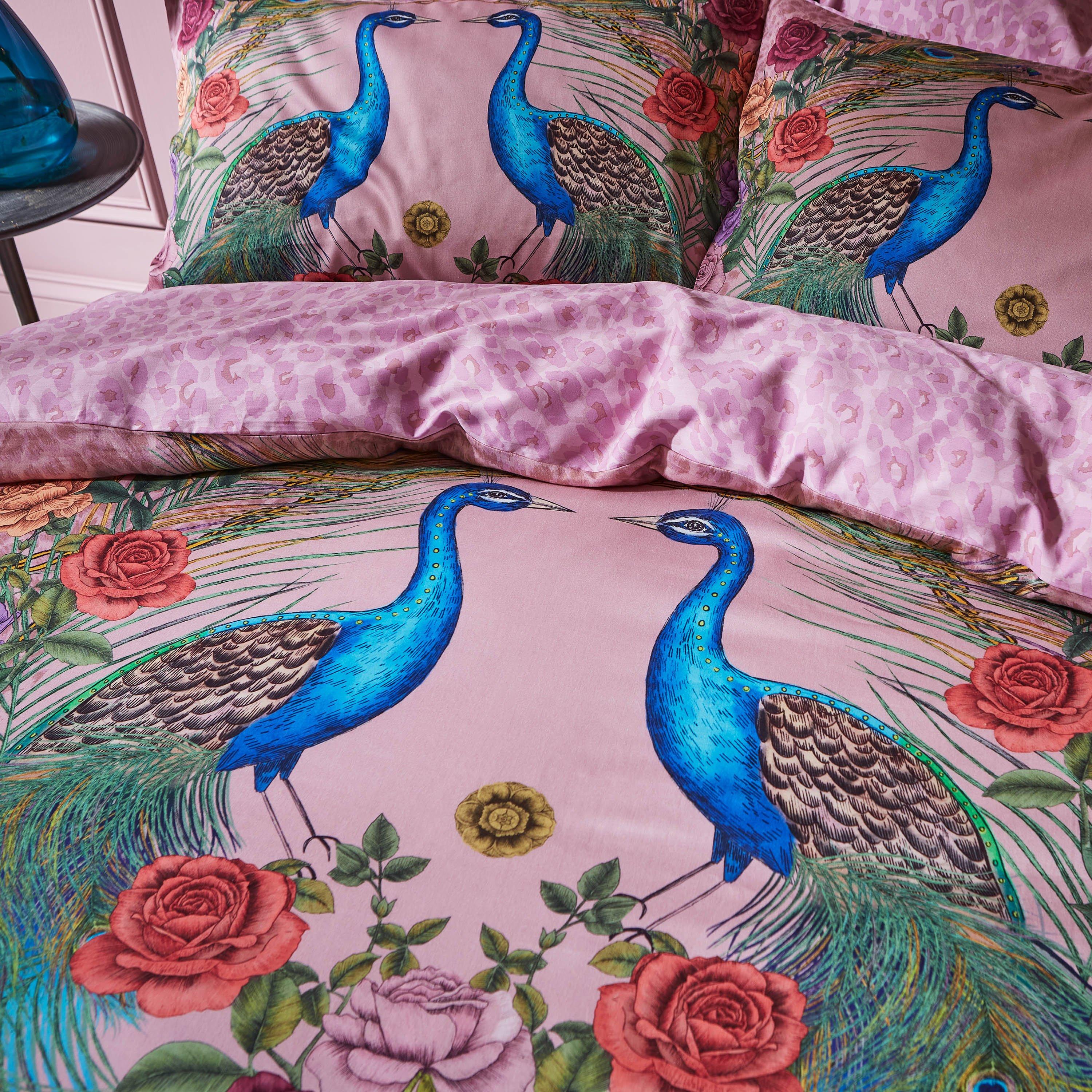Pink - Matthew Williamson - Xanadu Peacock 200TC Cotton Sateen Duvet Cover Set - 2