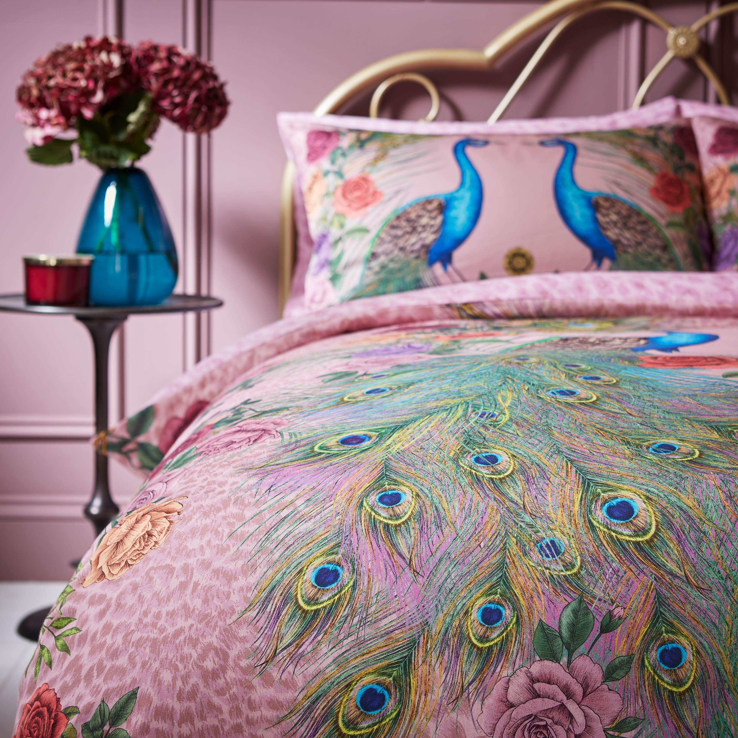 Pink - Matthew Williamson - Xanadu Peacock 200TC Cotton Sateen Duvet Cover Set - 3