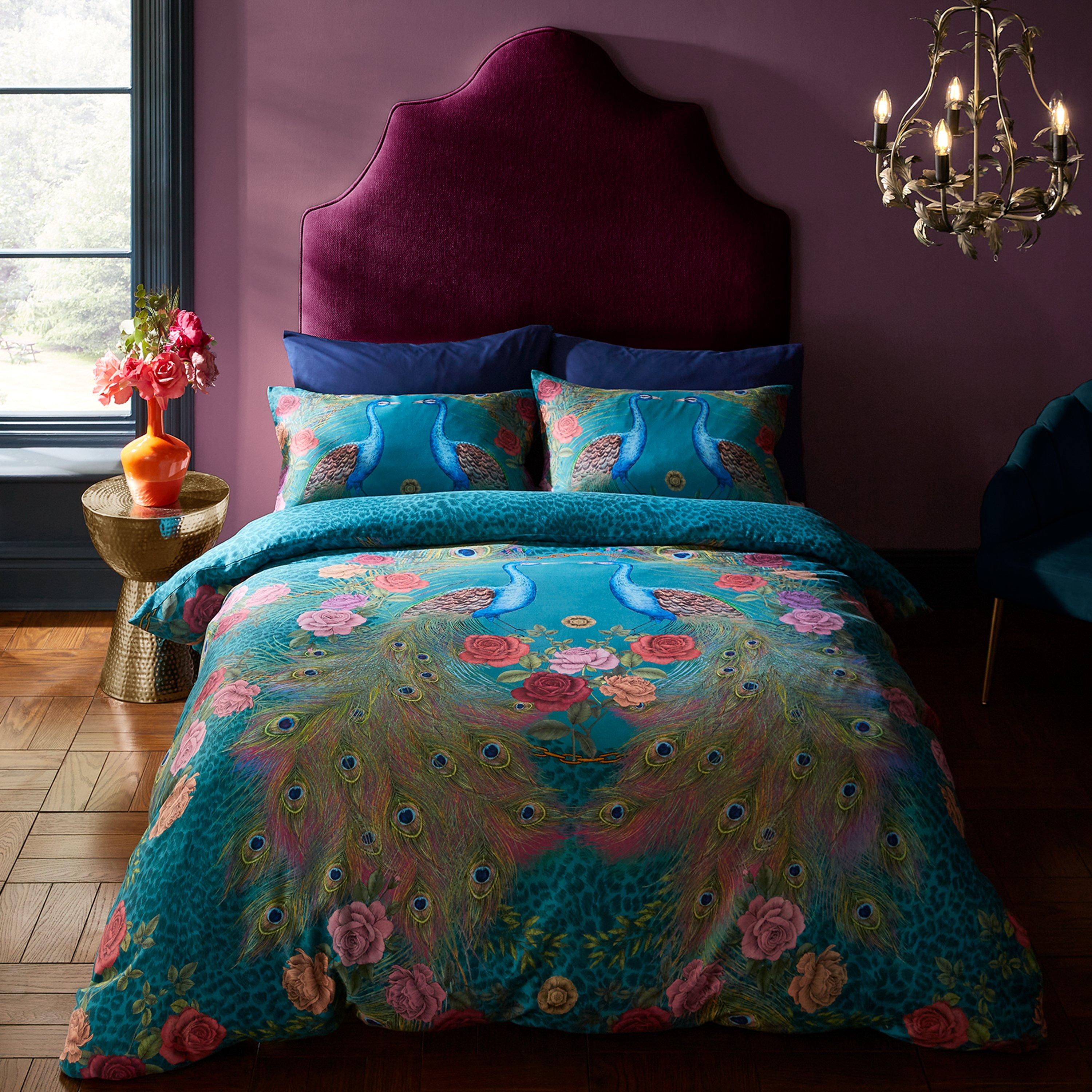Matthew Williamson  Xanadu Peacock 200Tc Cotton Sateen Duvet Cover Set - Teal Green - Double