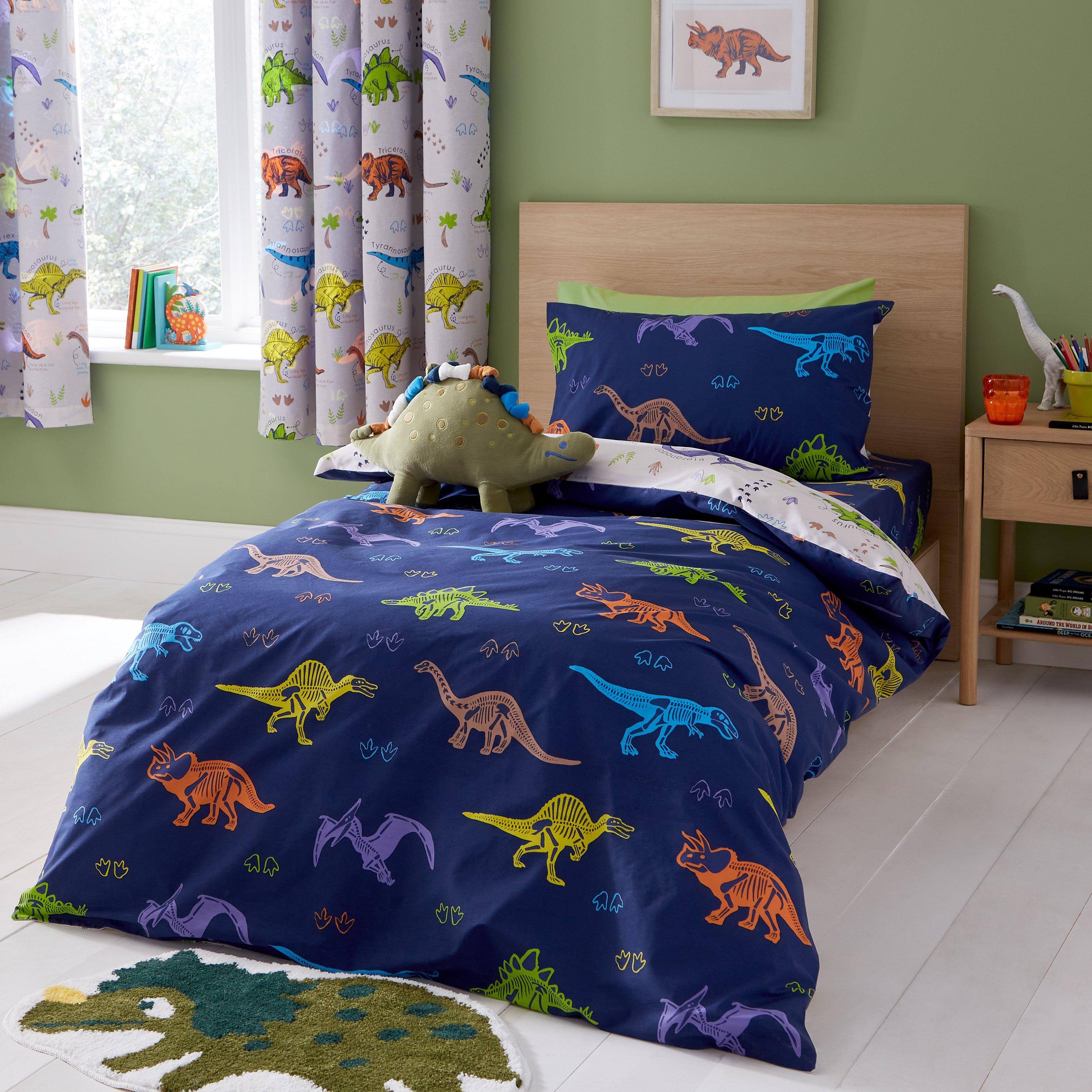 Natural - Catherine Lansfield - Prehistoric Dinosaurs Reversible Duvet Cover Set - 2