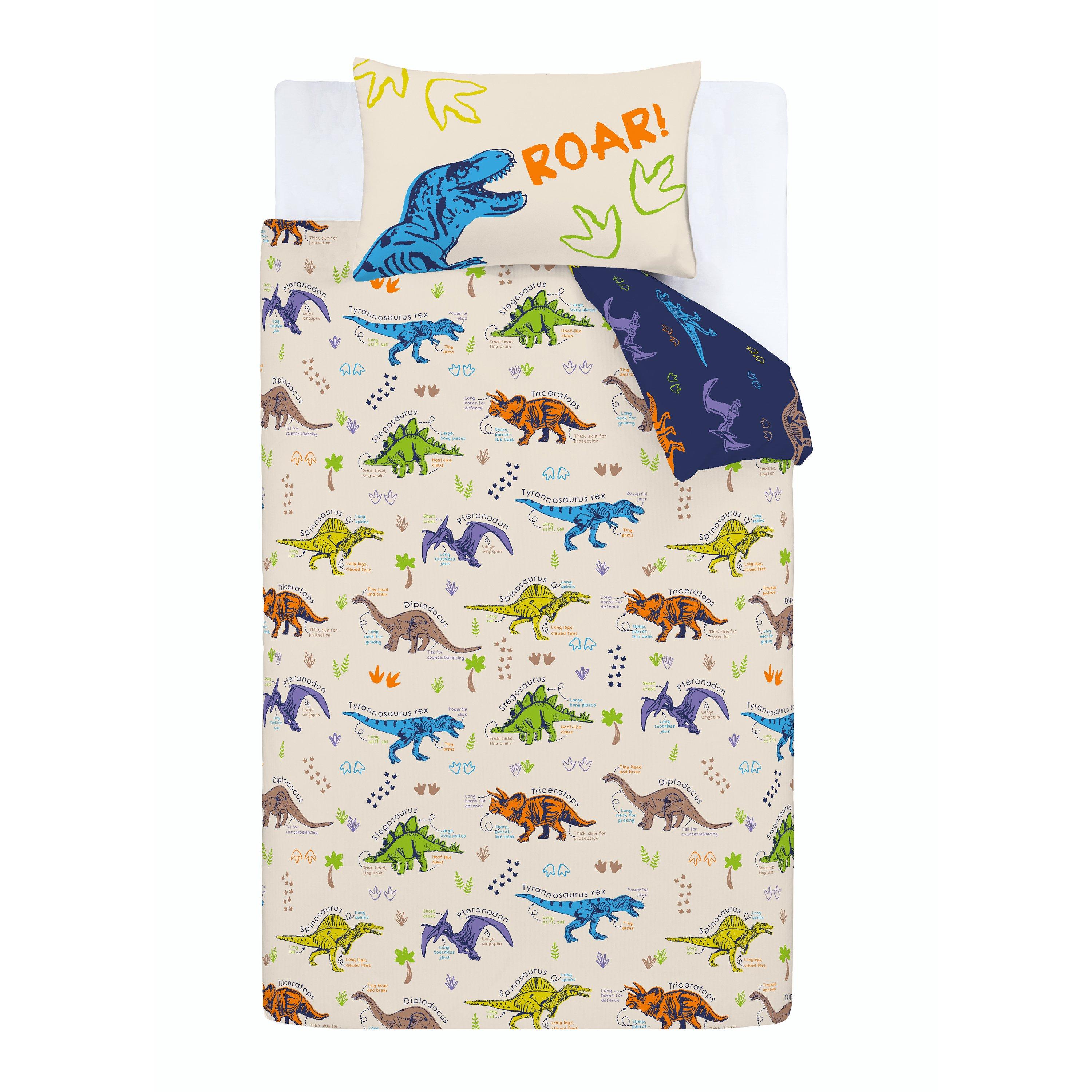 Natural - Catherine Lansfield - Prehistoric Dinosaurs Reversible Duvet Cover Set - 5