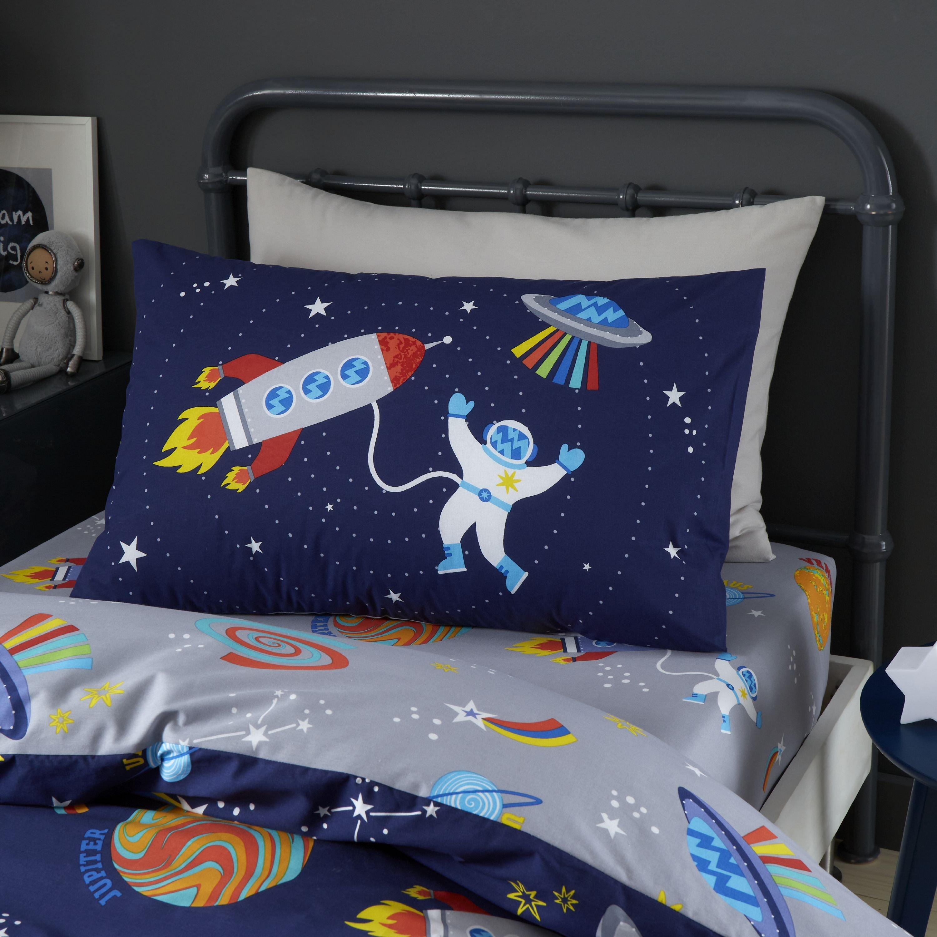 Blue - Catherine Lansfield - Lost In Space Reversible Duvet Cover Set - 3