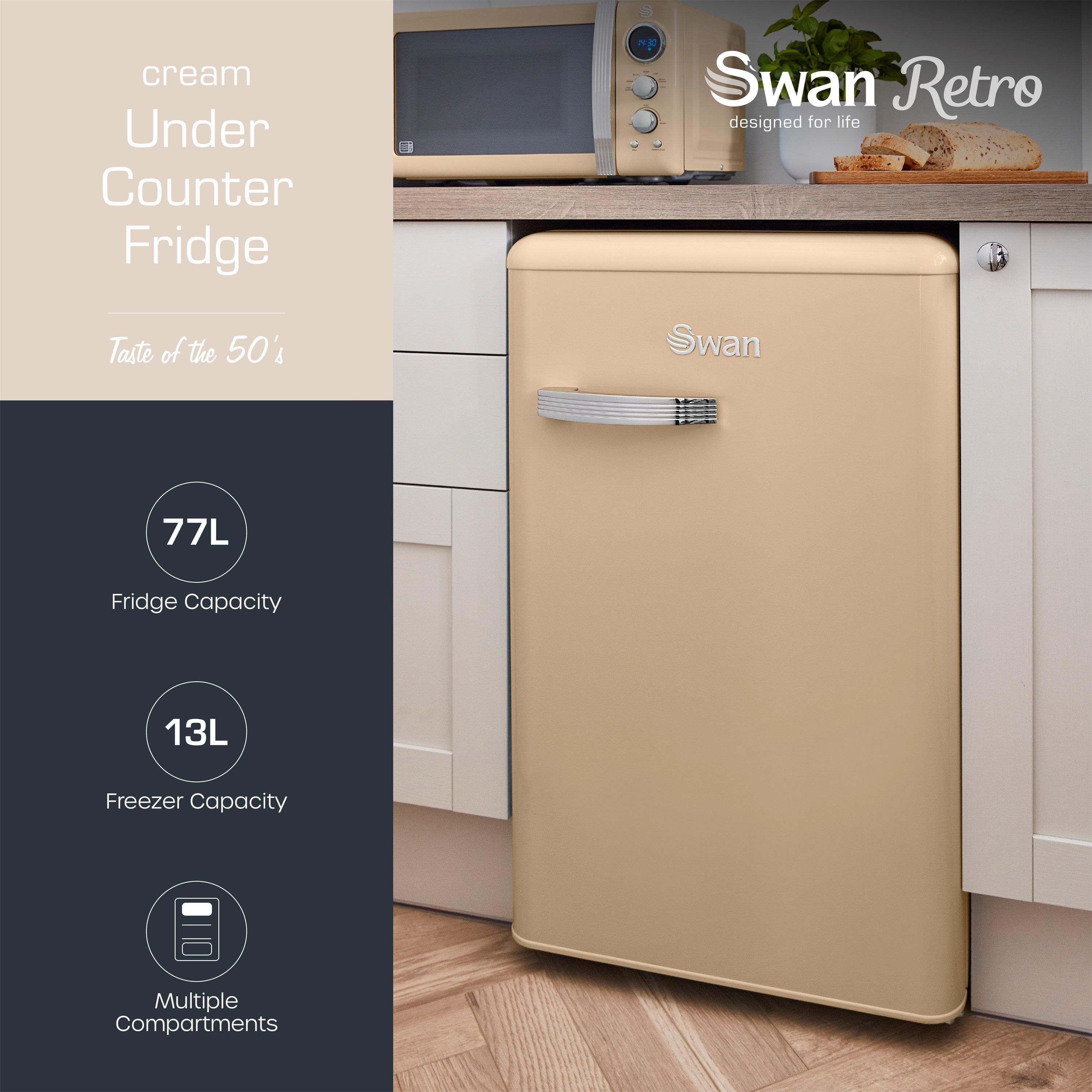 Cream - Swan - Retro Under Counter Fridge Cream - 2