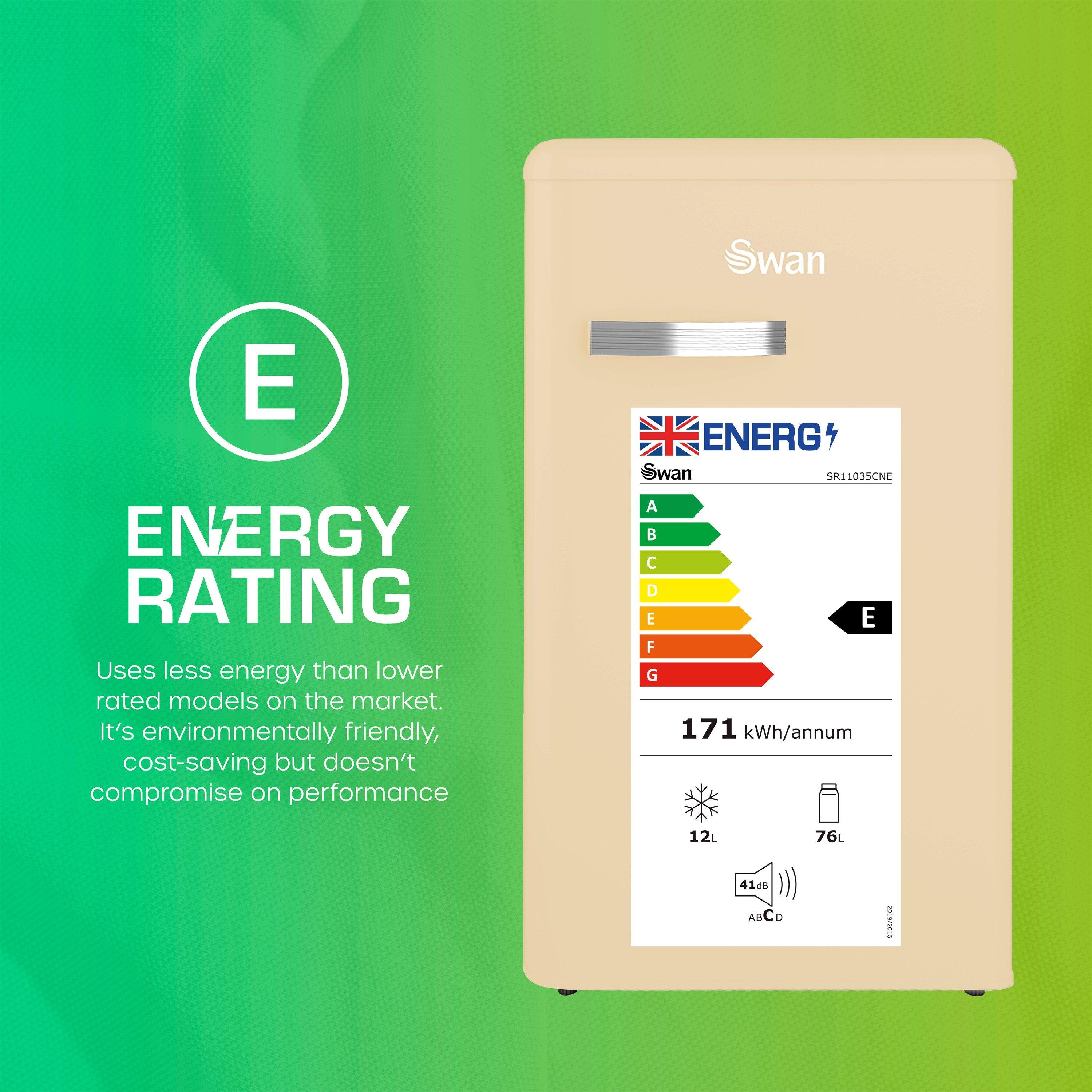 Cream - Swan - Retro Under Counter Fridge Cream - 8