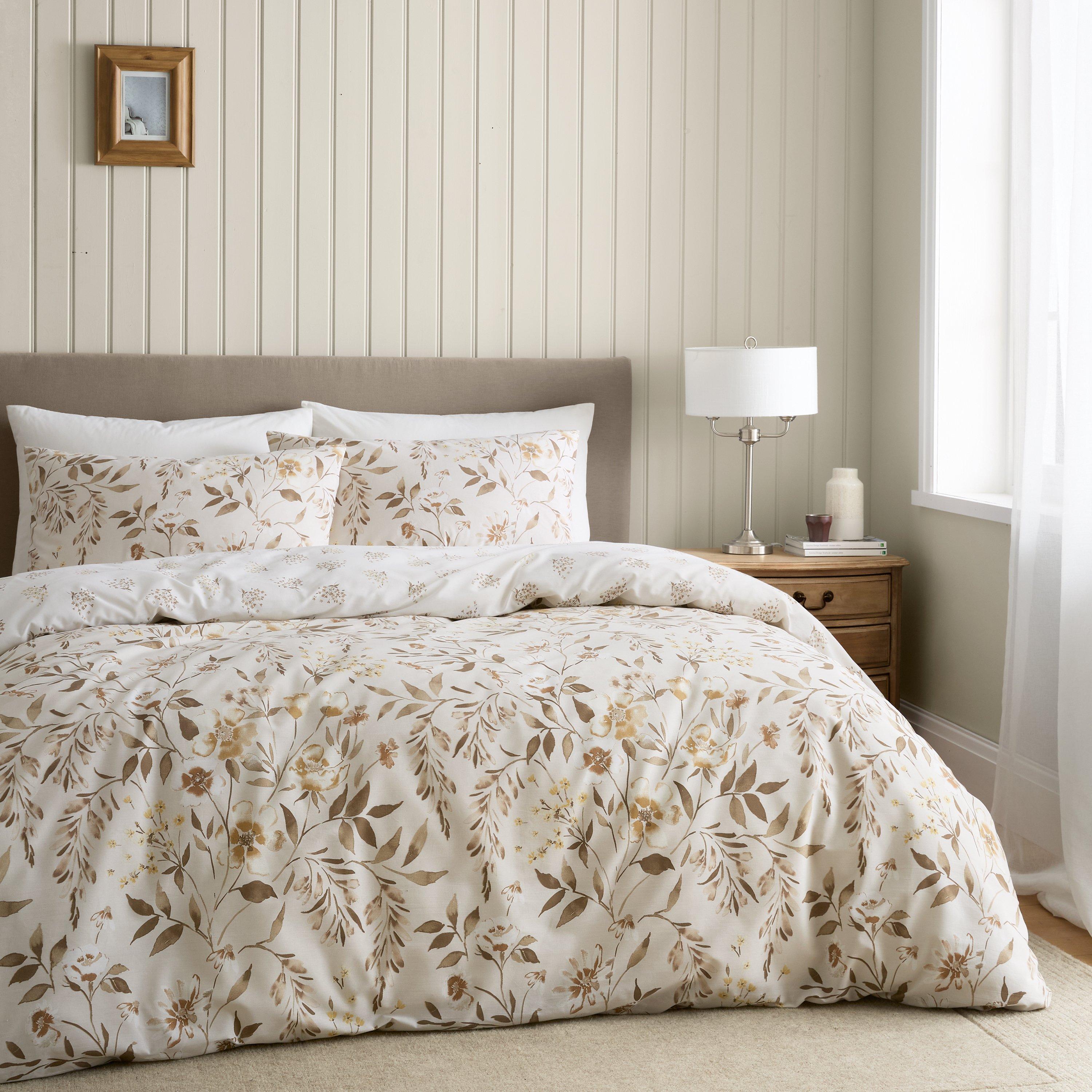 Natural - Catherine Lansfield - Isadora Floral Reversible Duvet Cover Set - 1