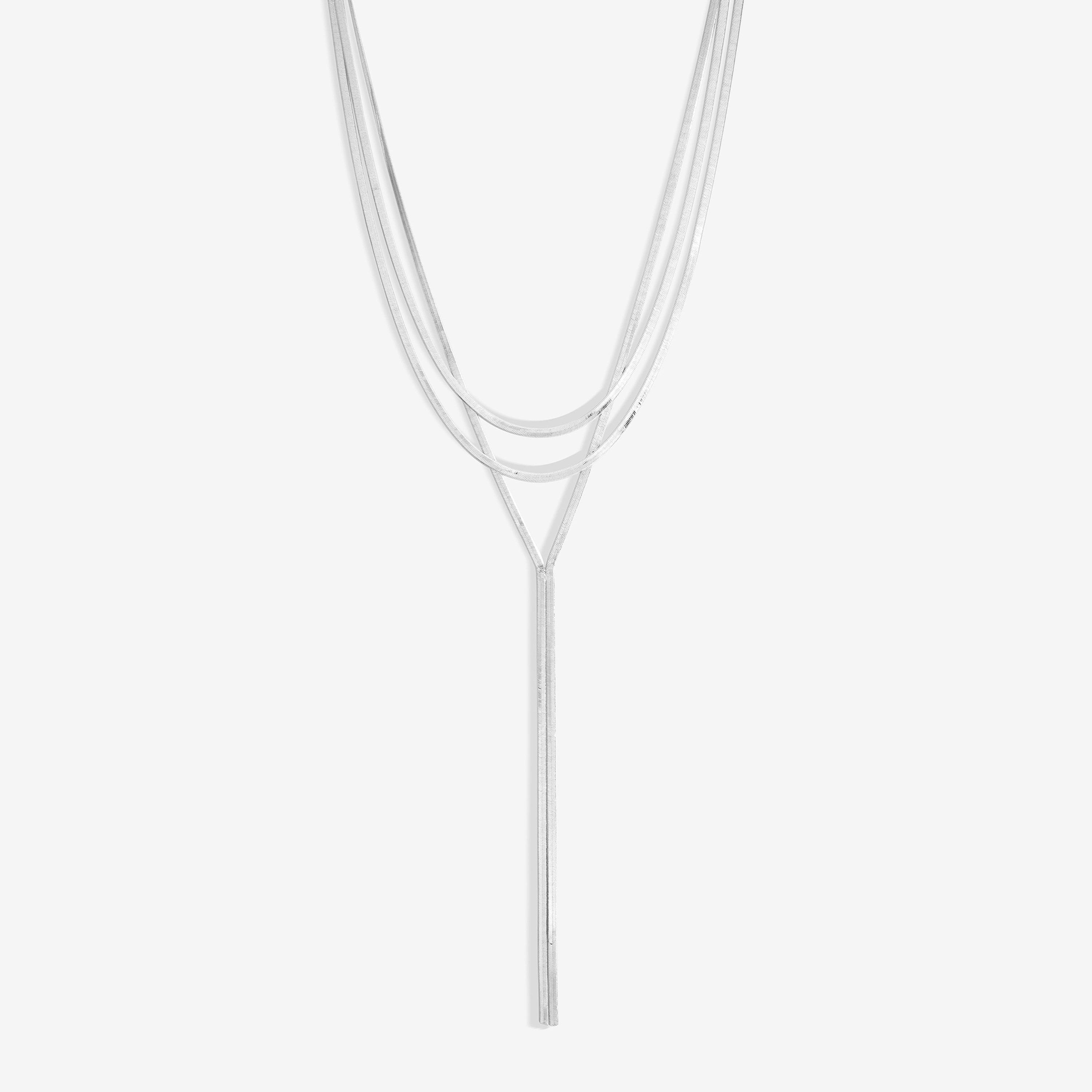 Mood Silver Polished Slinky Chain Layered Necklace