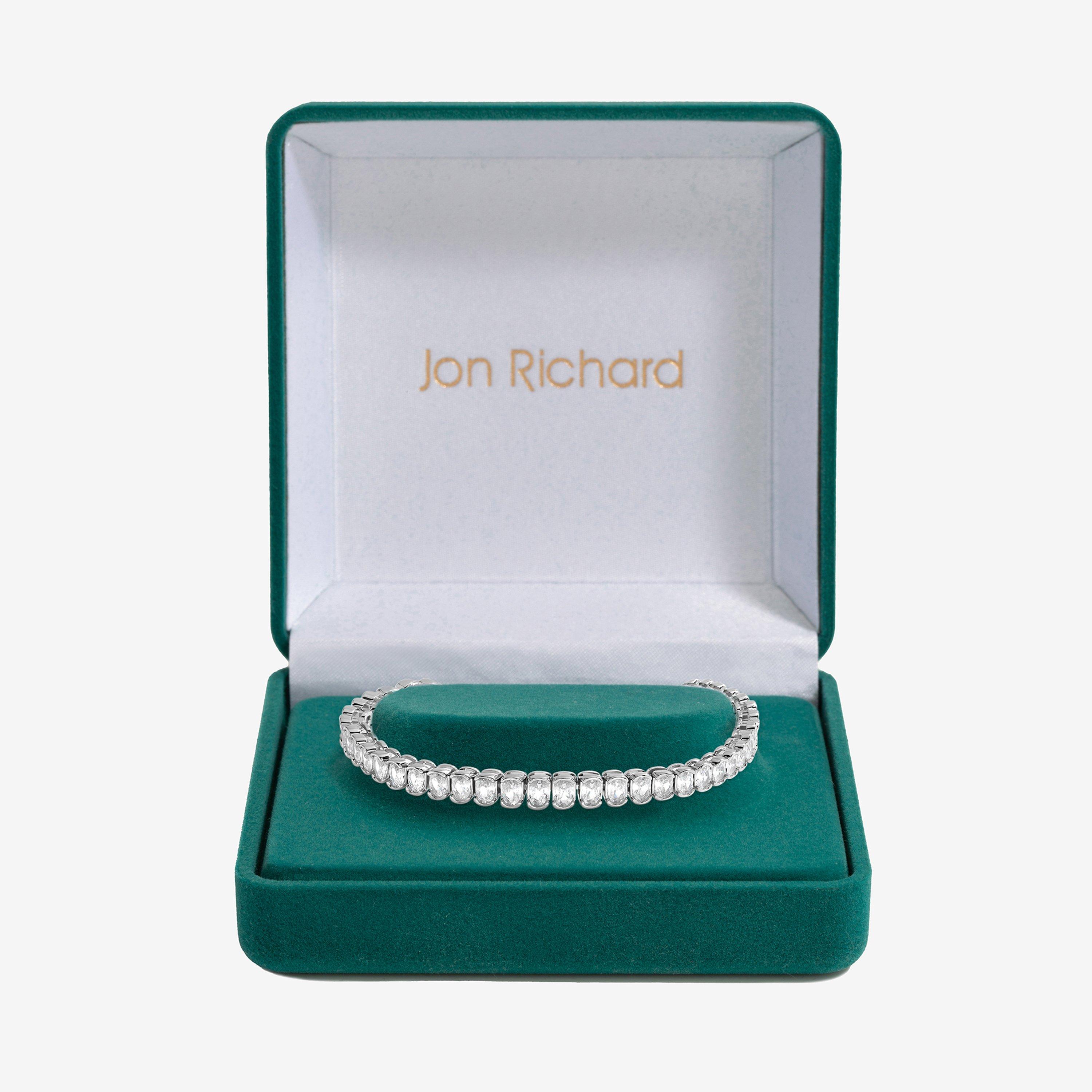 Silver - Jon Richard - Rhodium Plated Cubic Zirconia Bracelet - 1