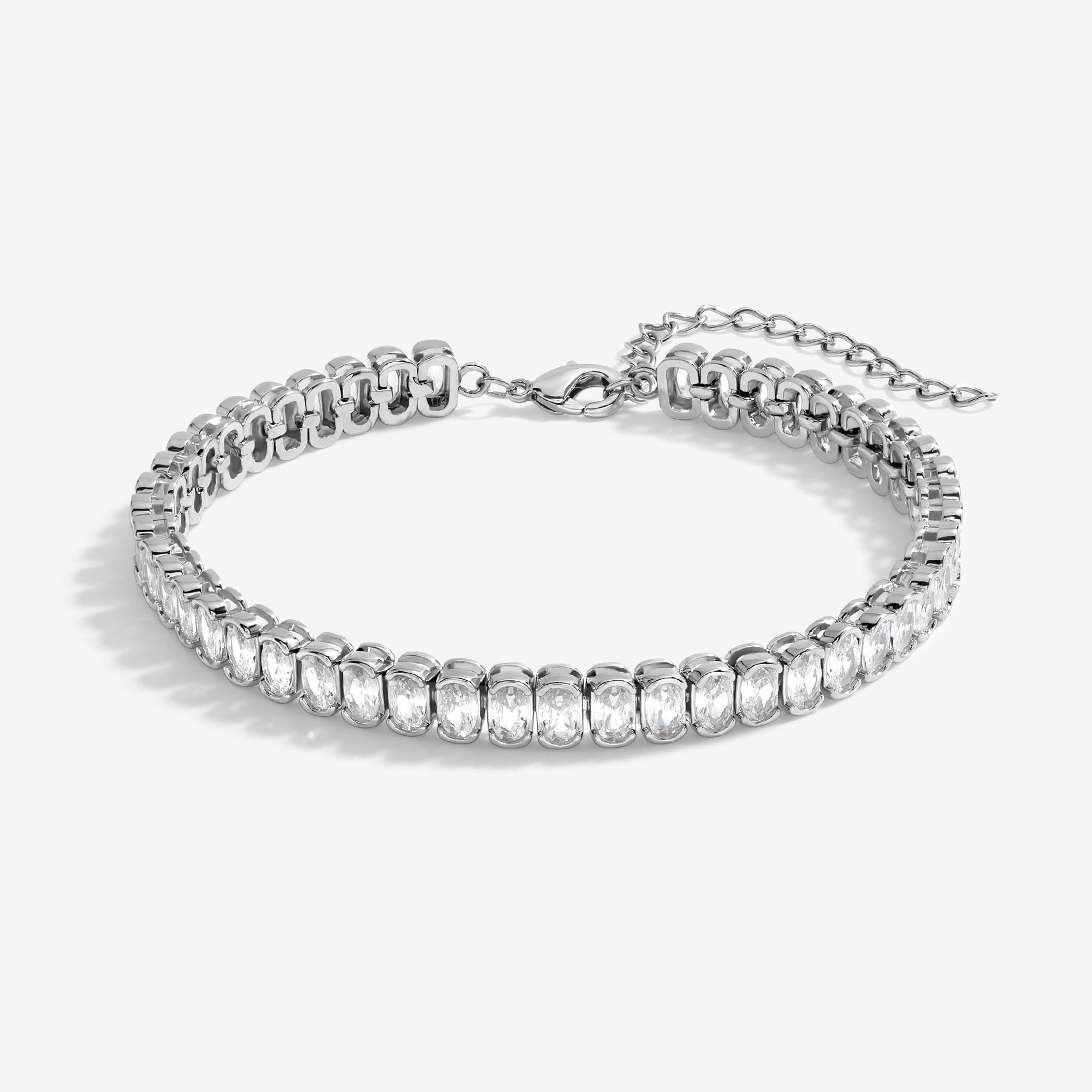 Silver - Jon Richard - Rhodium Plated Cubic Zirconia Bracelet - 2