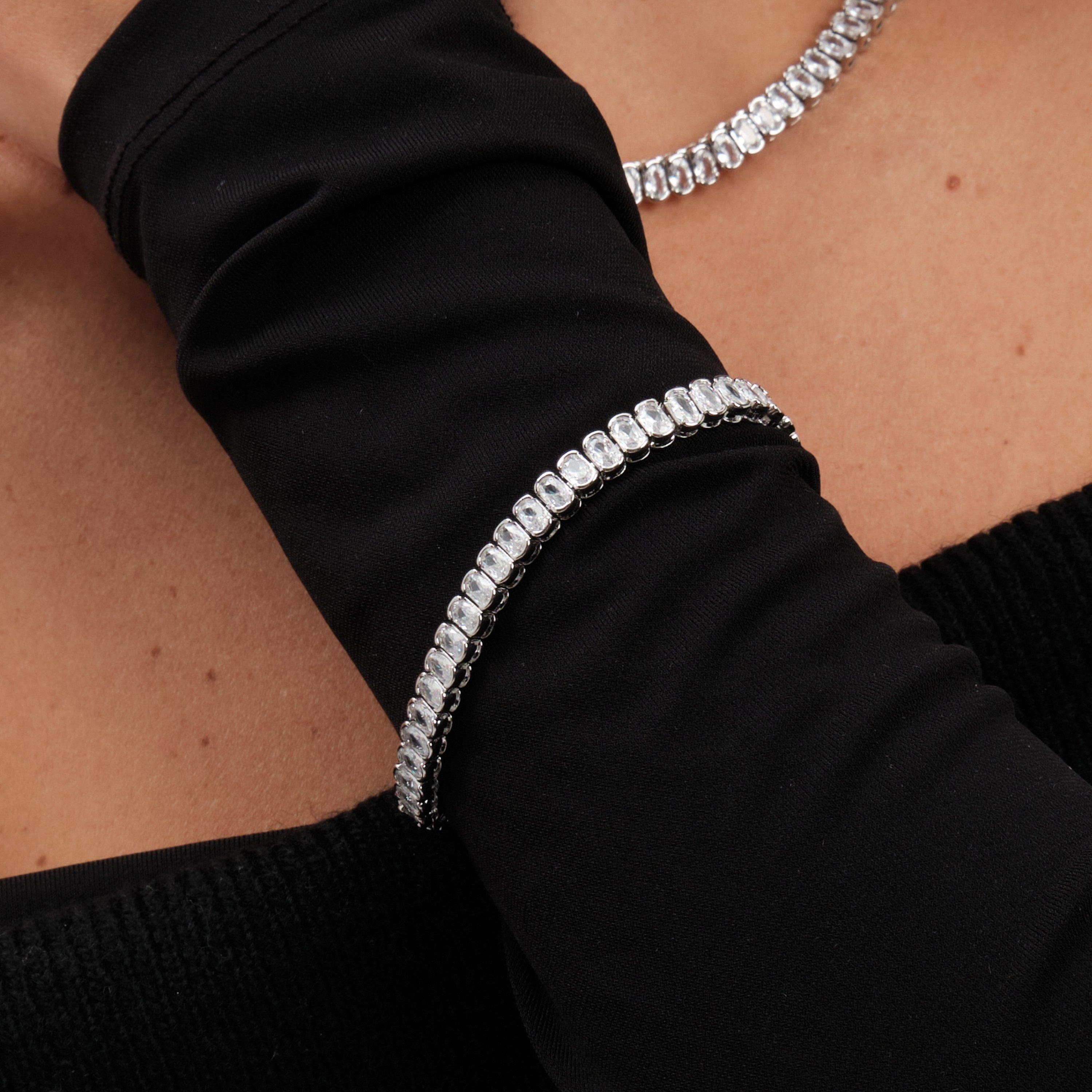 Silver - Jon Richard - Rhodium Plated Cubic Zirconia Bracelet - 3