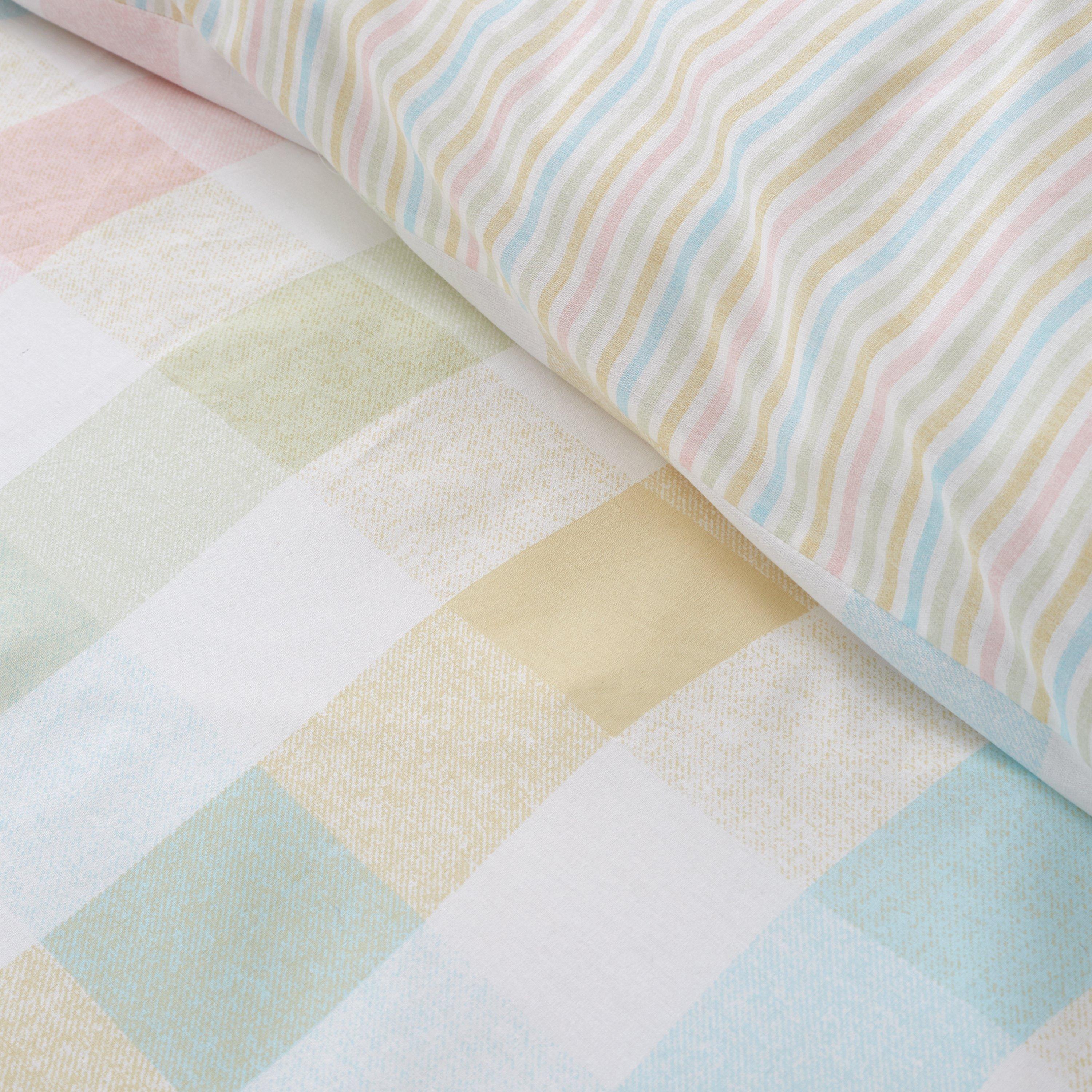 Pastel - Catherine Lansfield - Spring Check Reversible Duvet Cover Set - 3