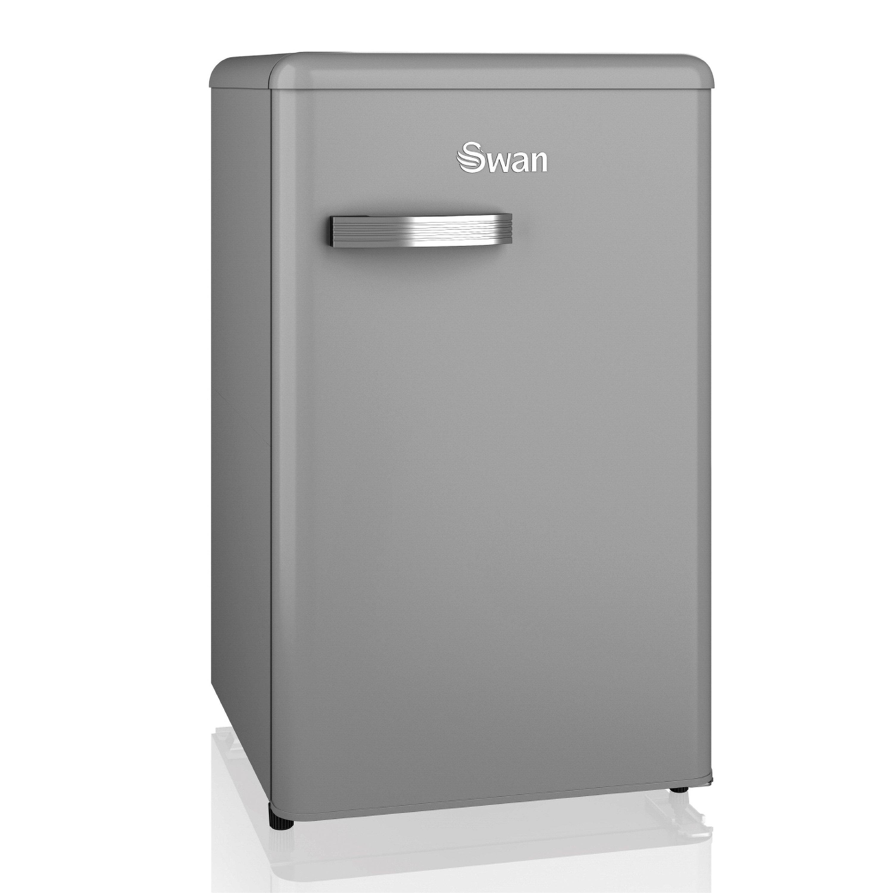 Grey - Swan - Retro Under Counter Fridge Grey - 1