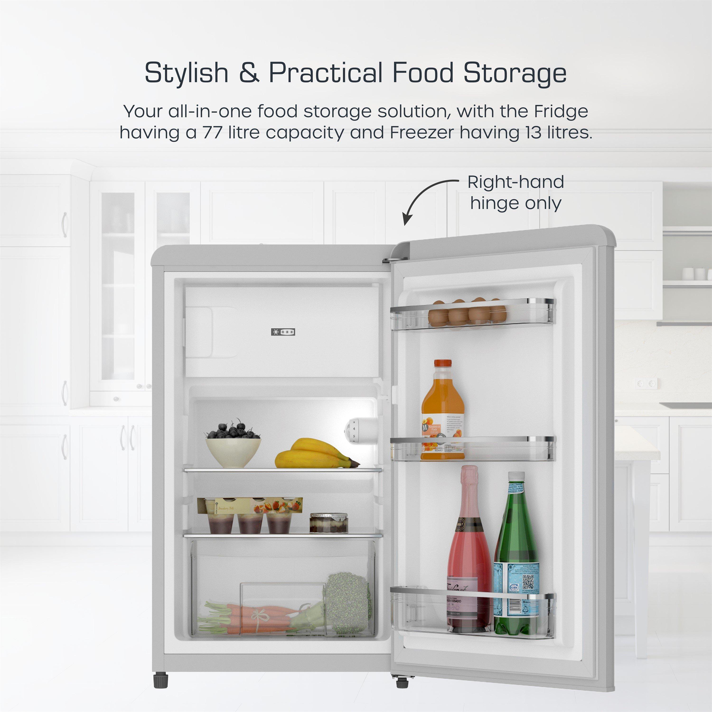 Grey - Swan - Retro Under Counter Fridge Grey - 3