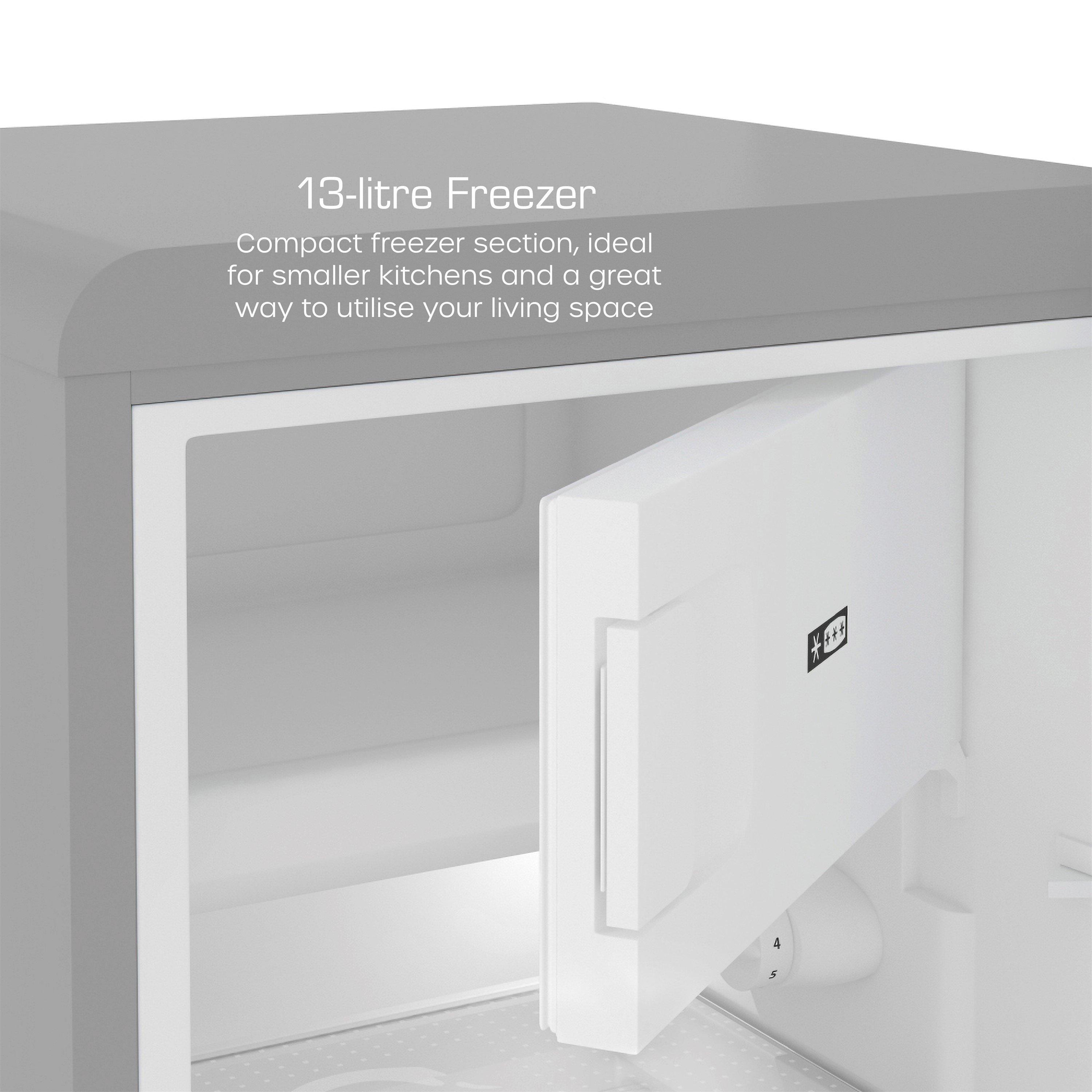 Grey - Swan - Retro Under Counter Fridge Grey - 5