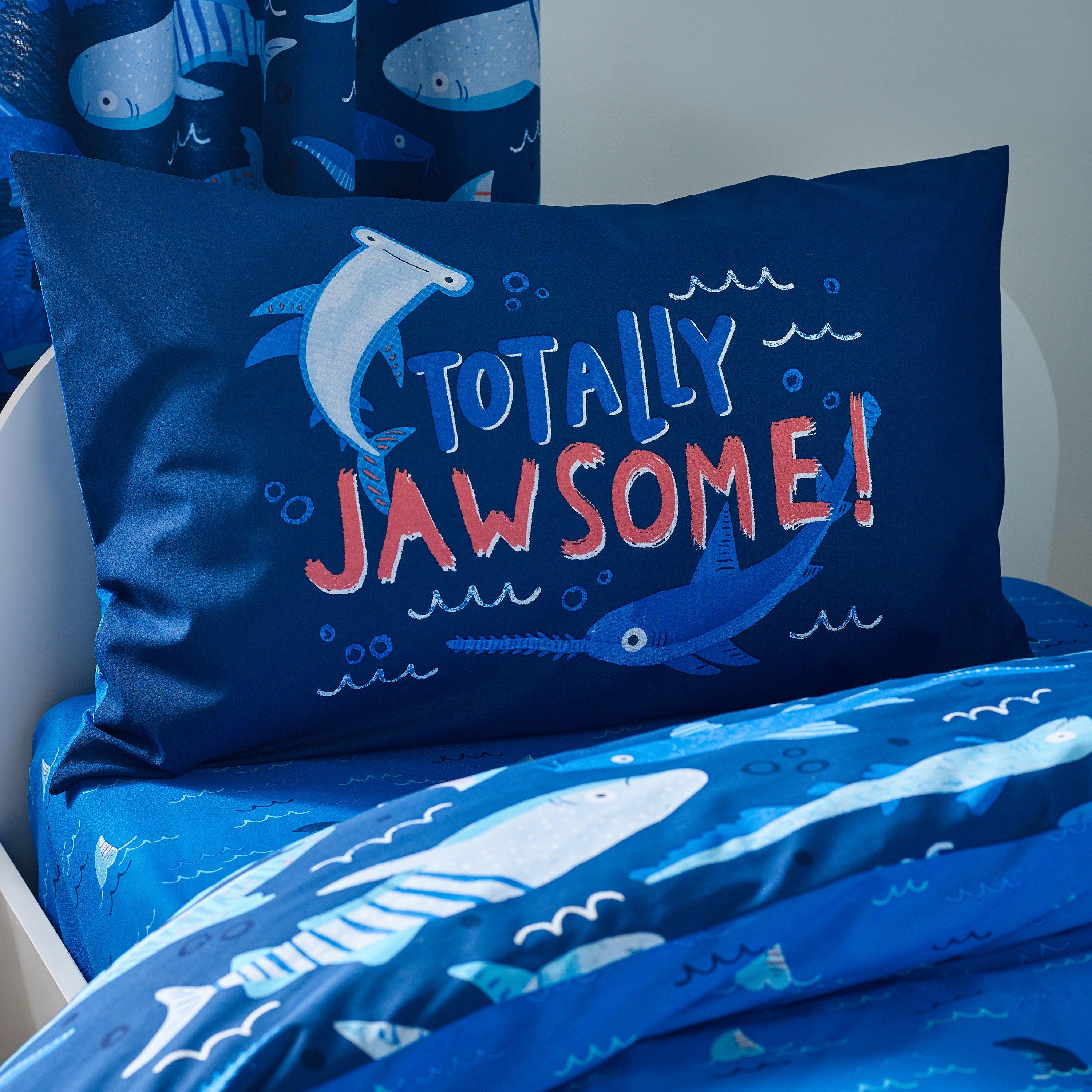Navy Blue - Catherine Lansfield - Jawsome Shark Reversible Duvet Cover Set - 3