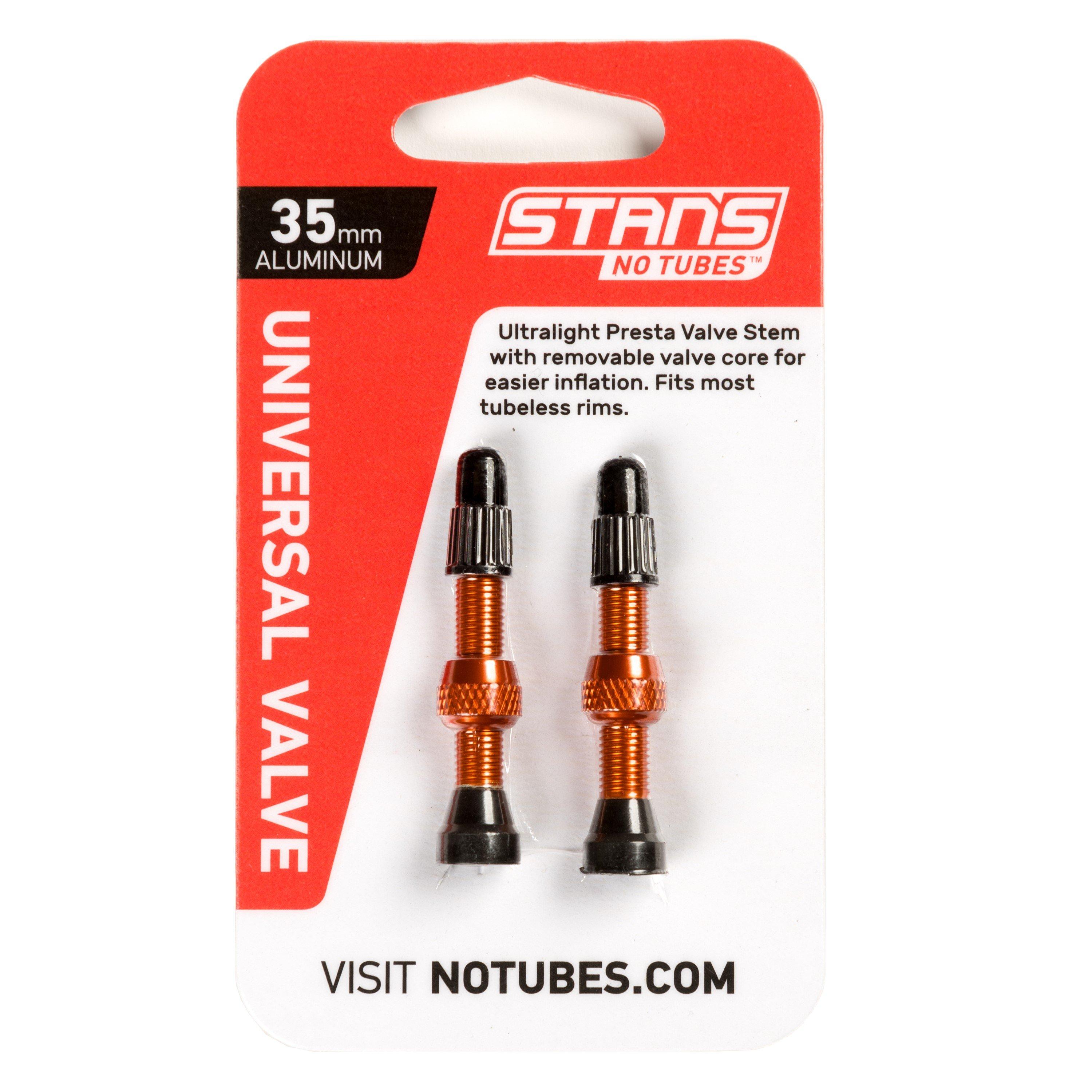 Stans Notubes  Valve Stem Pair Uni Al Presta - Orange - 35mm
