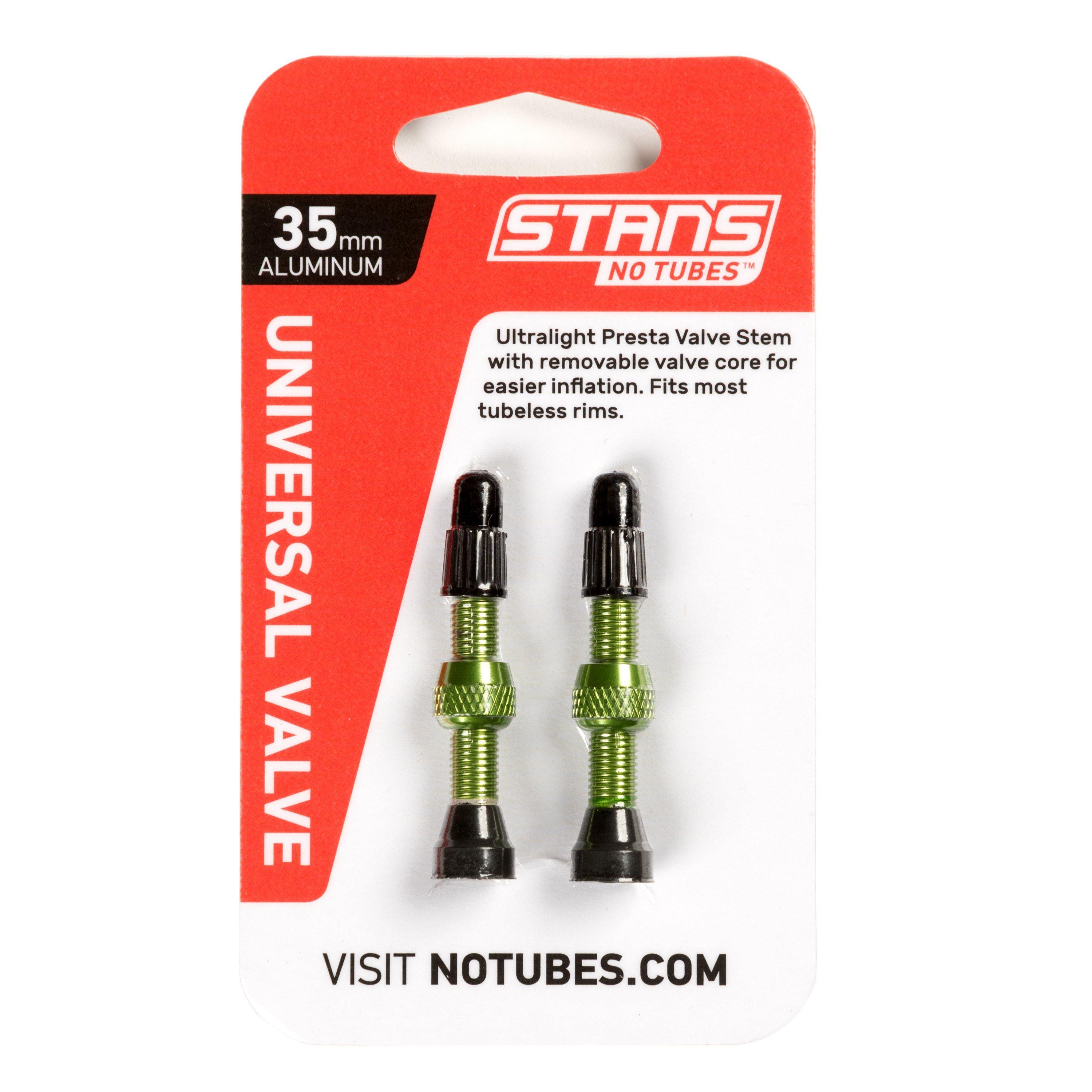 Stans Notubes  Valve Stem Pair Uni Al Presta - Green - 35mm
