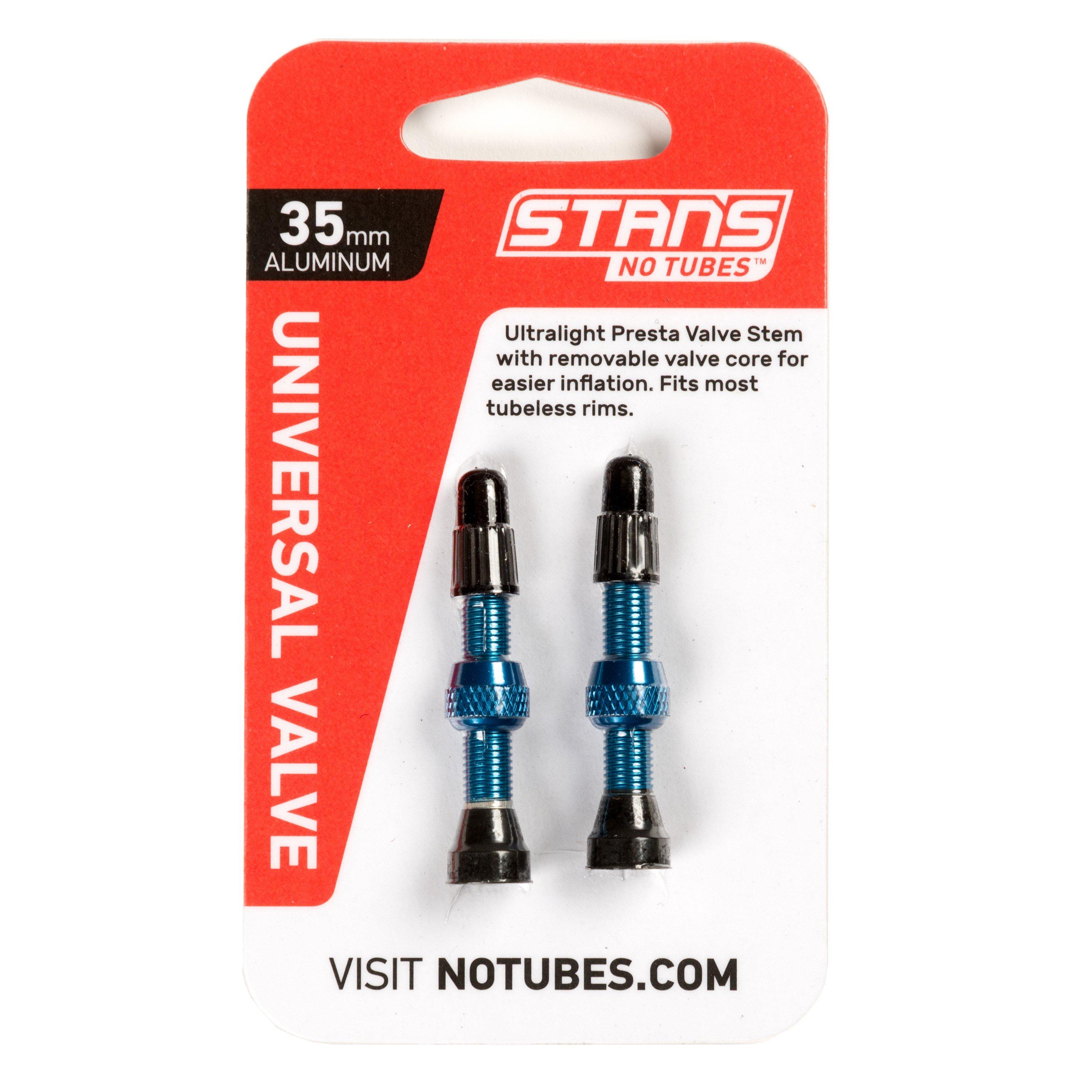 Stans Notubes  Valve Stem Pair Uni Al Presta - Blue - 35mm