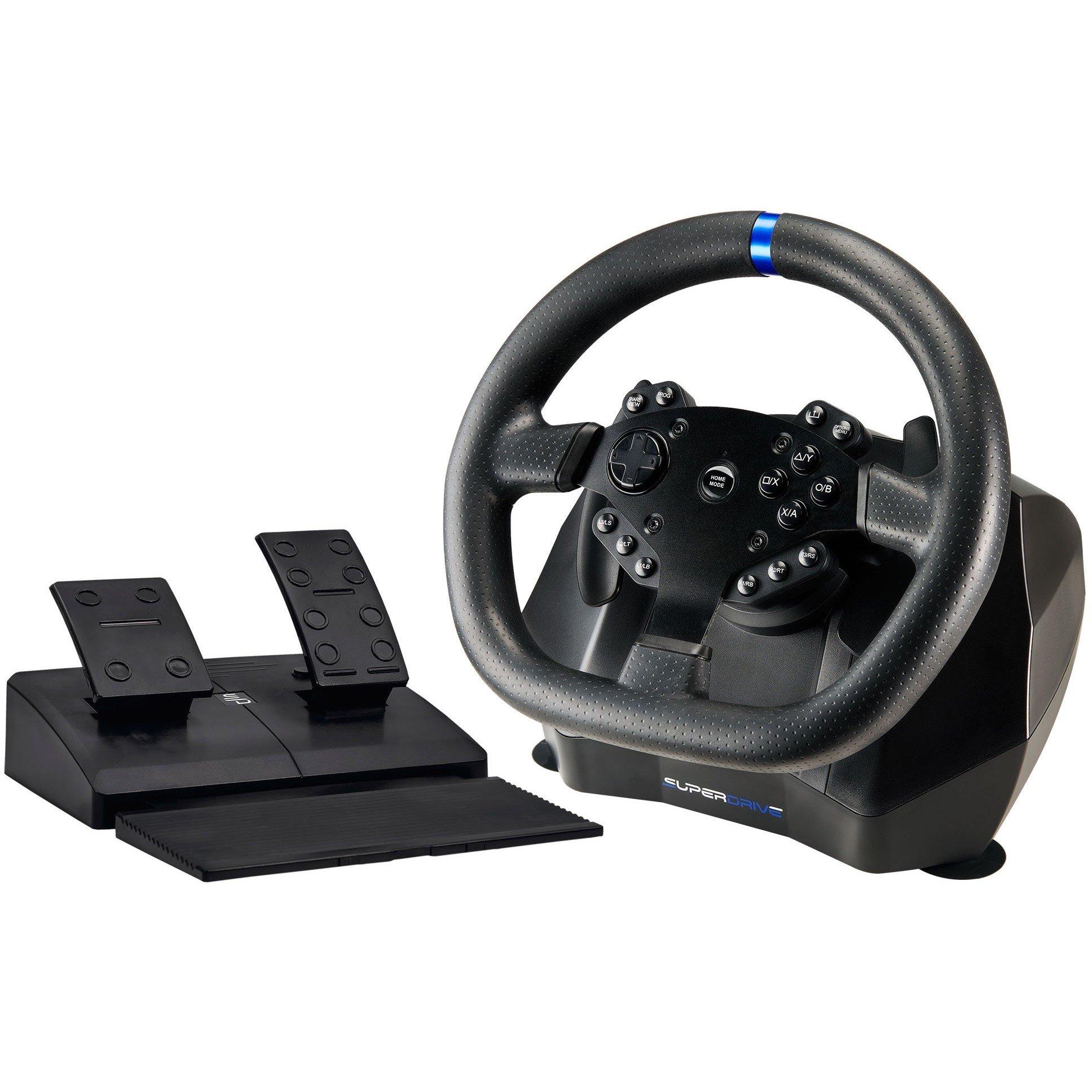 Black - Subsonic - SV950 Gaming Steering Wheel For PC Xbox X/S PS4 - 1
